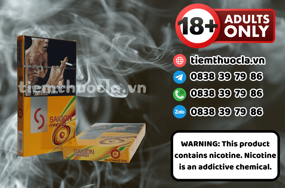 Thuốc lá Sài Gòn Mango - Cigarette (Thuốc lá) chính hãng Cần Thơ, mua online giá rẻ tại Tiệm Thuốc Lá - Hình 1