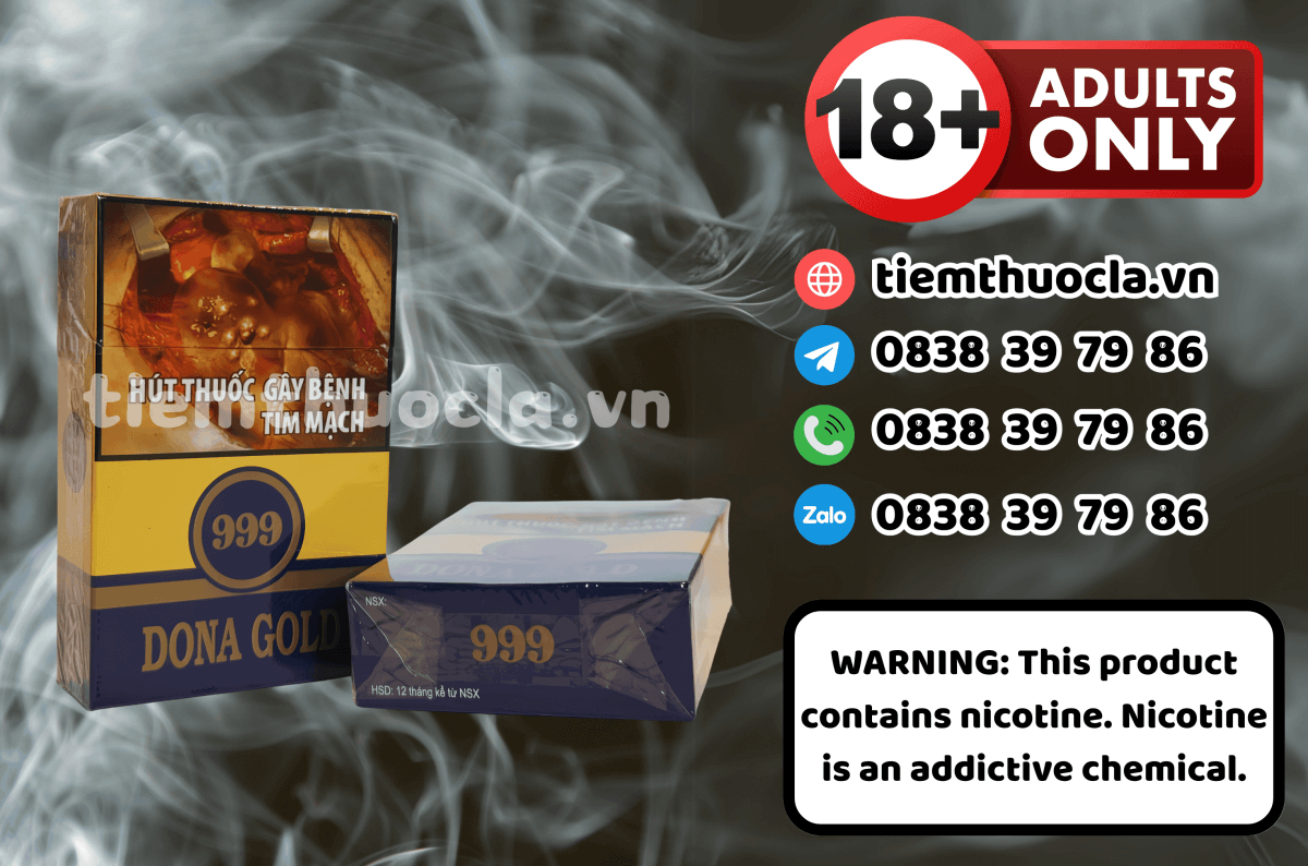 Thuốc lá Dona Gold 999 - Thuốc lá chính hãng Cần Thơ, mua online giá rẻ tại Tiệm Thuốc Lá