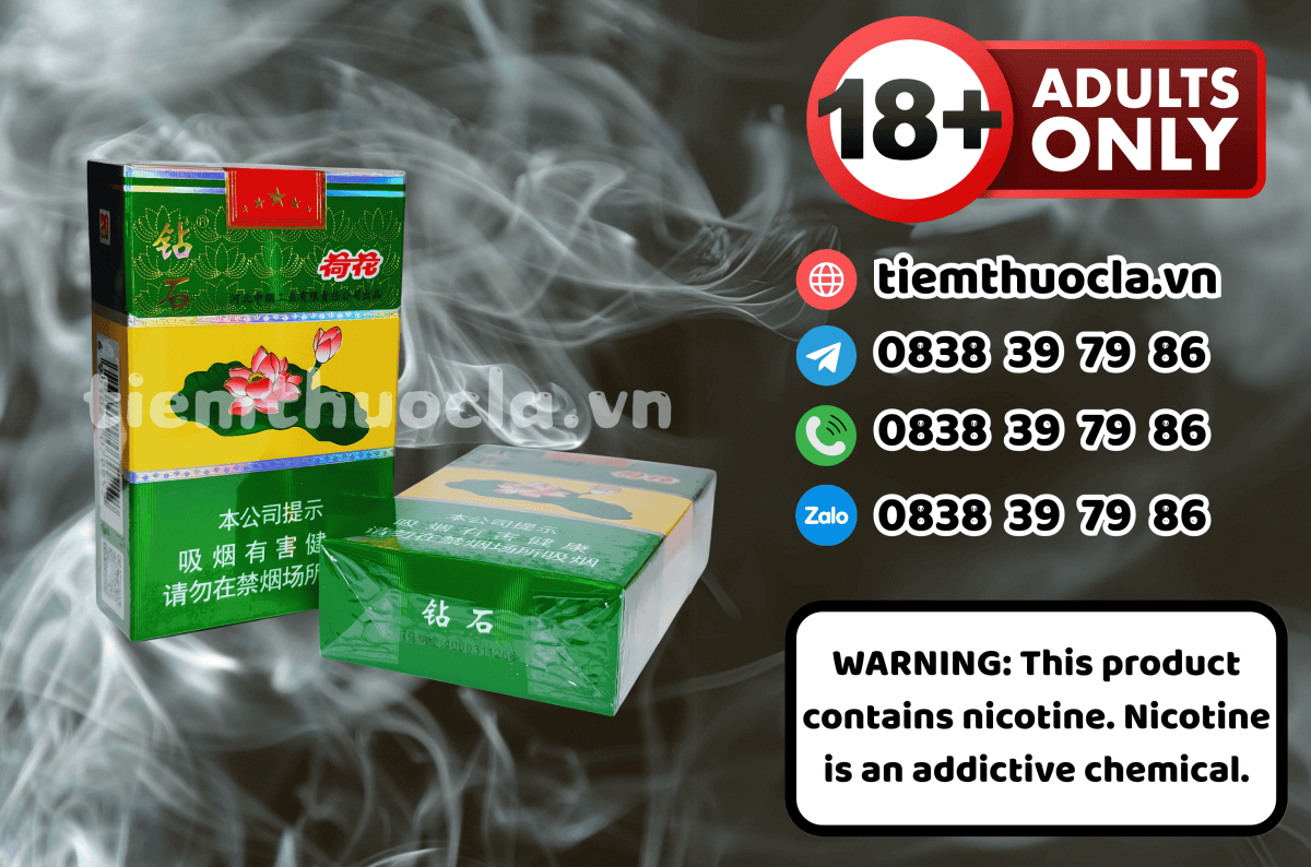 Thuốc lá Ngoại Hehua (Hoa Sen Xanh) - Thuốc lá chính hãng Cần Thơ, mua online giá rẻ tại Tiệm Thuốc Lá