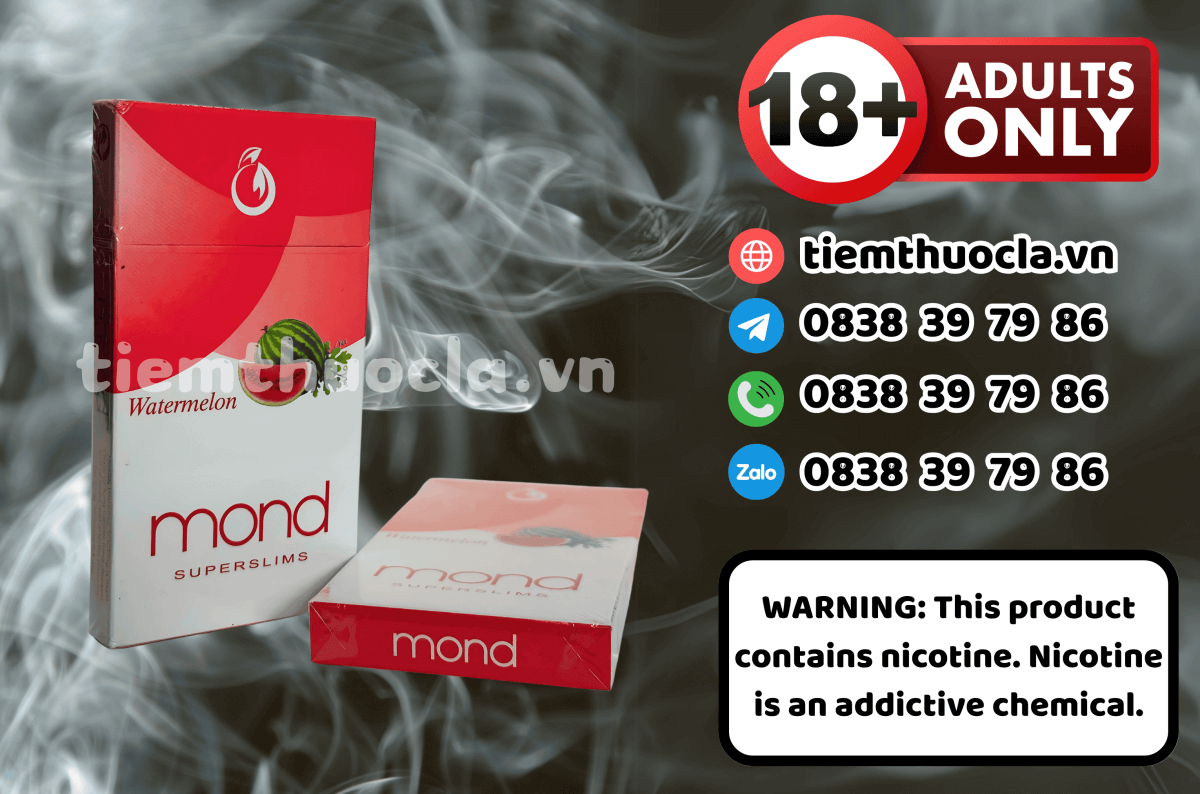 Thuốc lá Ngoại Mond Watermelon Super Slims