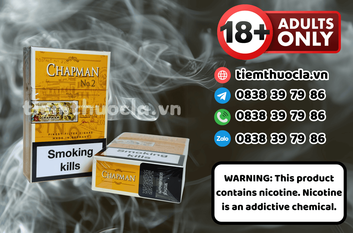 Thuốc lá Ngoại Chapman No 2 Vanilla - Cigarette (Thuốc lá) chính hãng Cần Thơ, mua online giá rẻ tại Tiệm Thuốc Lá - Hình 1