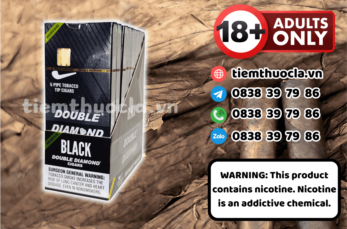 Cigar Double Diamond Black - Thuốc lá chính hãng Cần Thơ, mua online giá rẻ tại Tiệm Thuốc Lá