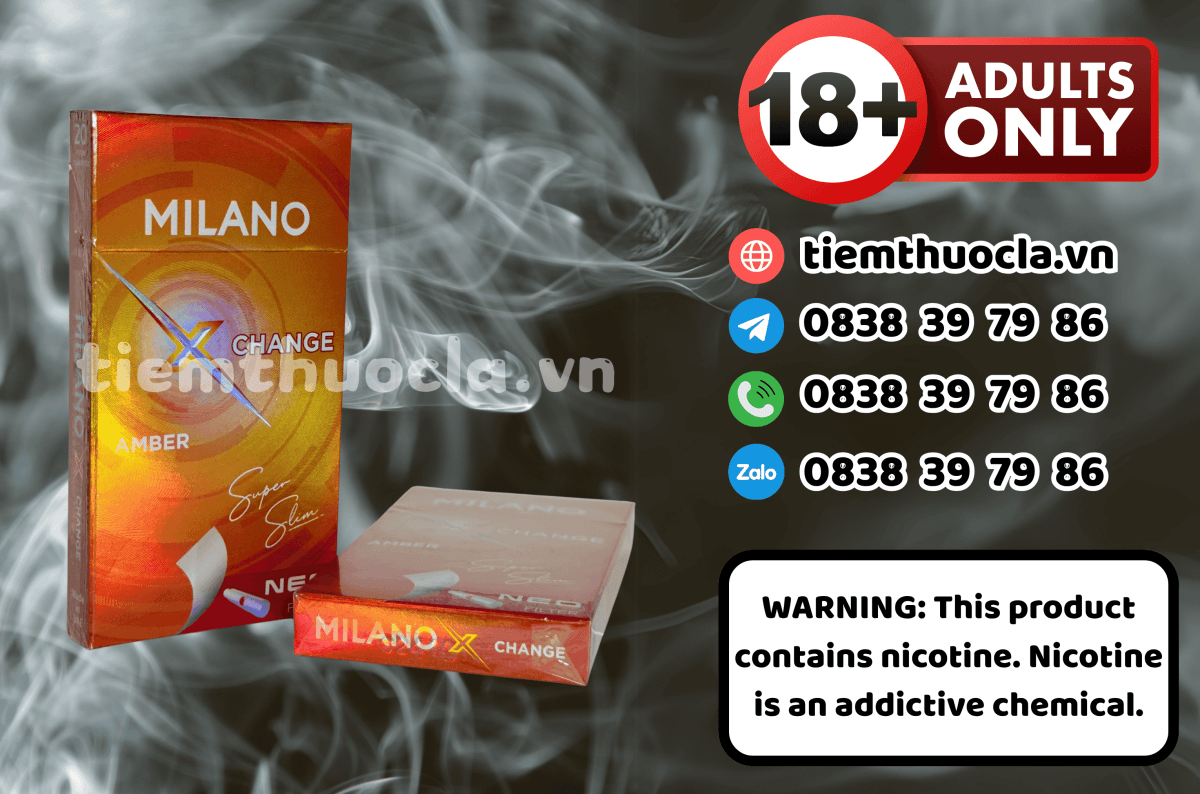 Thuốc lá Ngoại Milano X Change Amber Super Slim - Thuốc lá chính hãng Cần Thơ, mua online giá rẻ tại Tiệm Thuốc Lá