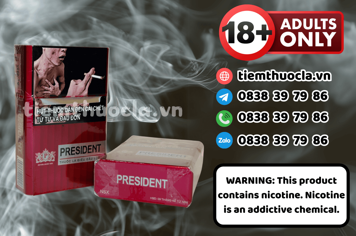 Thuốc lá President - Cigarette (Thuốc lá) chính hãng Cần Thơ, mua online giá rẻ tại Tiệm Thuốc Lá - Hình 1