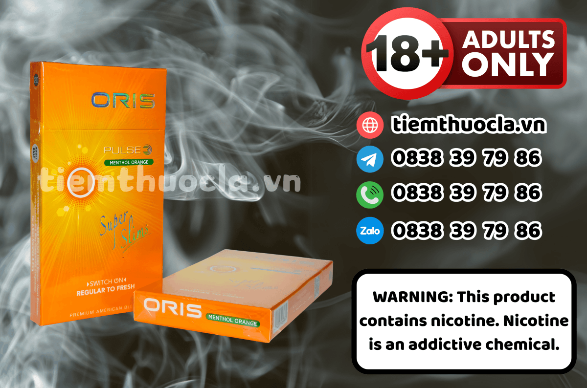 Thuốc lá Ngoại Oris Pulse Menthol Orange Super Slims - Cigarette (Thuốc lá) chính hãng Cần Thơ, mua online giá rẻ tại Tiệm Thuốc Lá - Hình 1