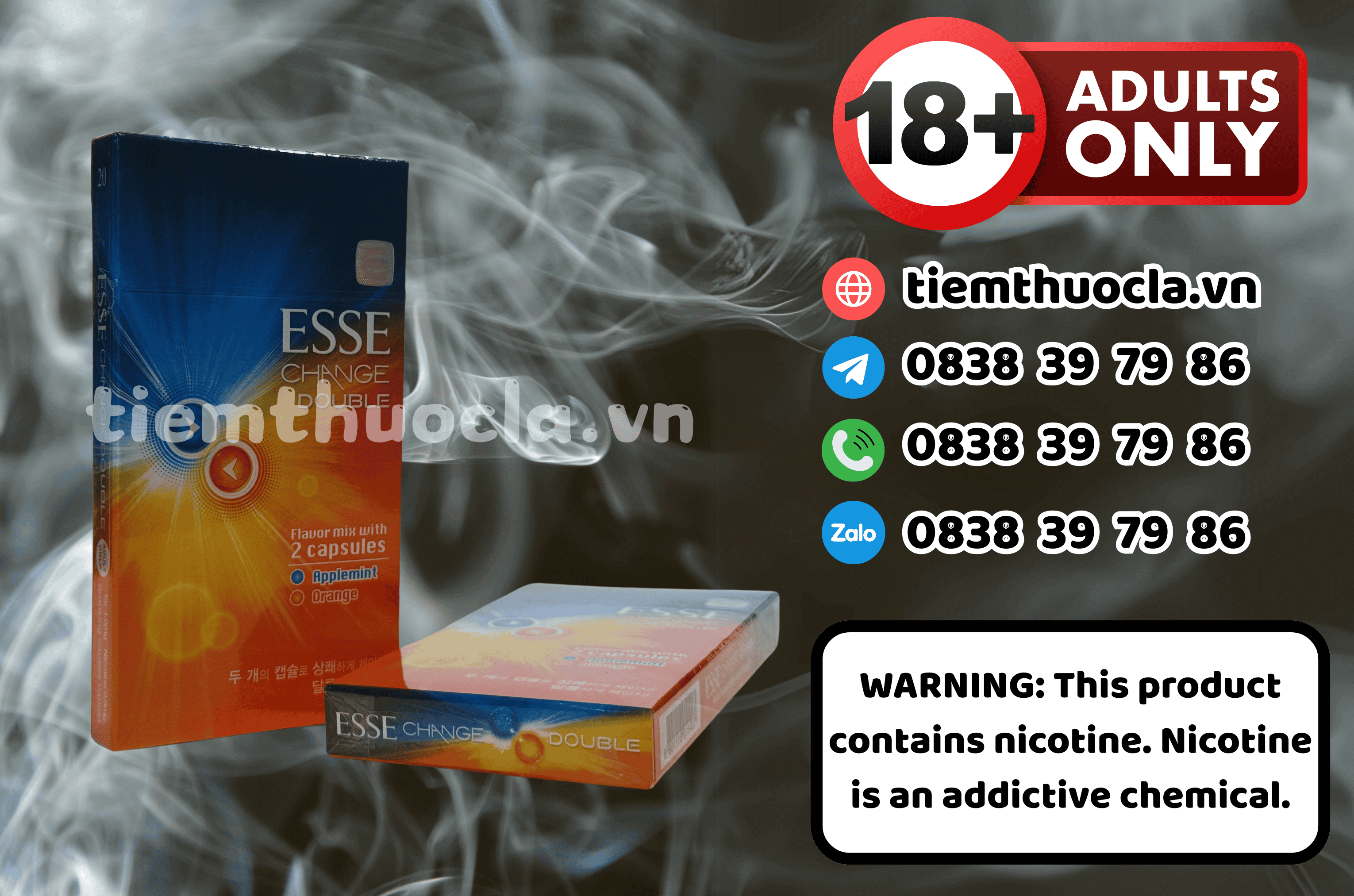 Thuốc lá Ngoại Esse Change Double Applemint X Orange - Thuốc lá chính hãng Cần Thơ, mua online giá rẻ tại Tiệm Thuốc Lá