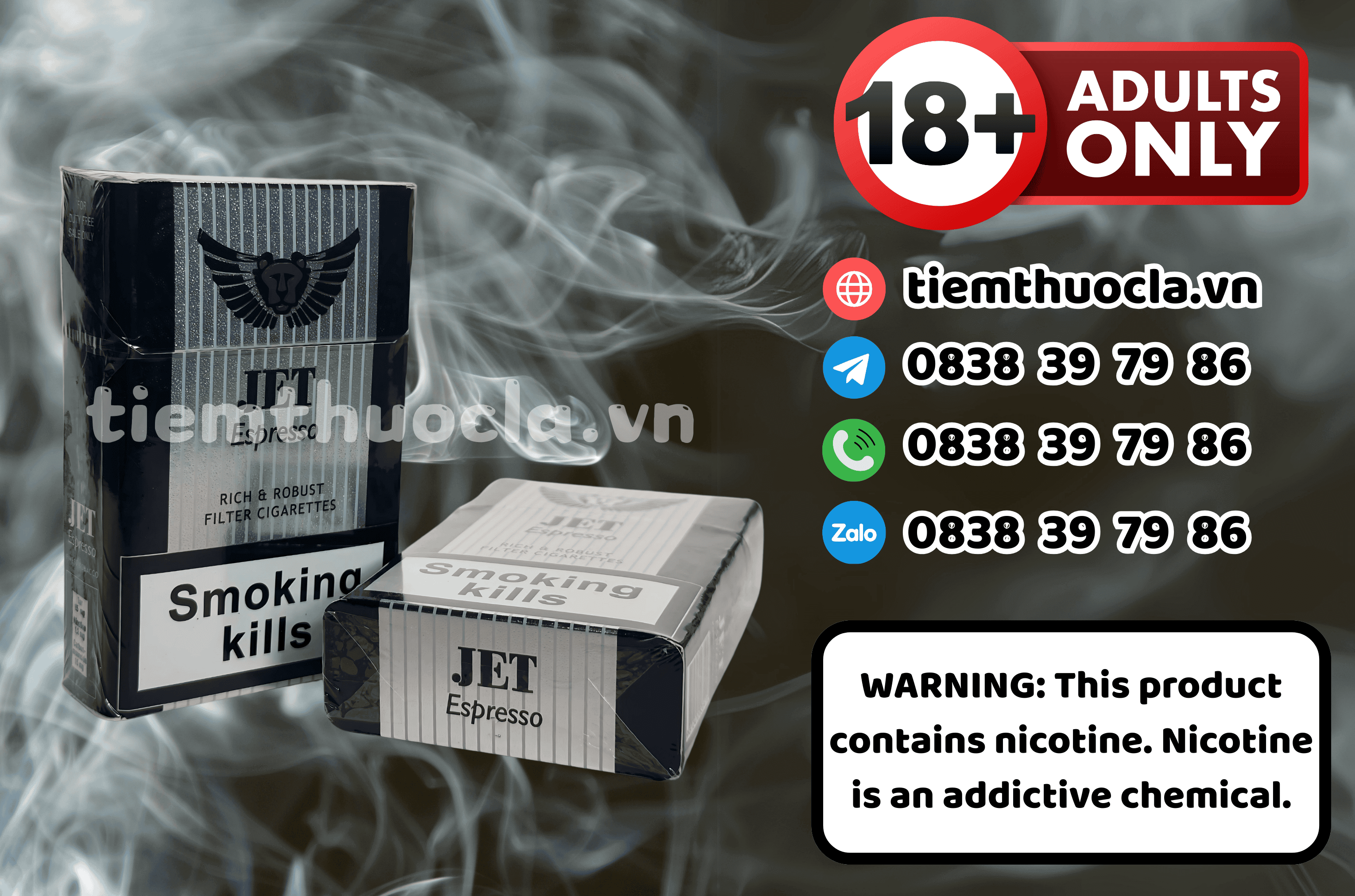Thuốc lá Ngoại JET Espresso - Cigarette (Thuốc lá) chính hãng Cần Thơ, mua online giá rẻ tại Tiệm Thuốc Lá - Hình 1