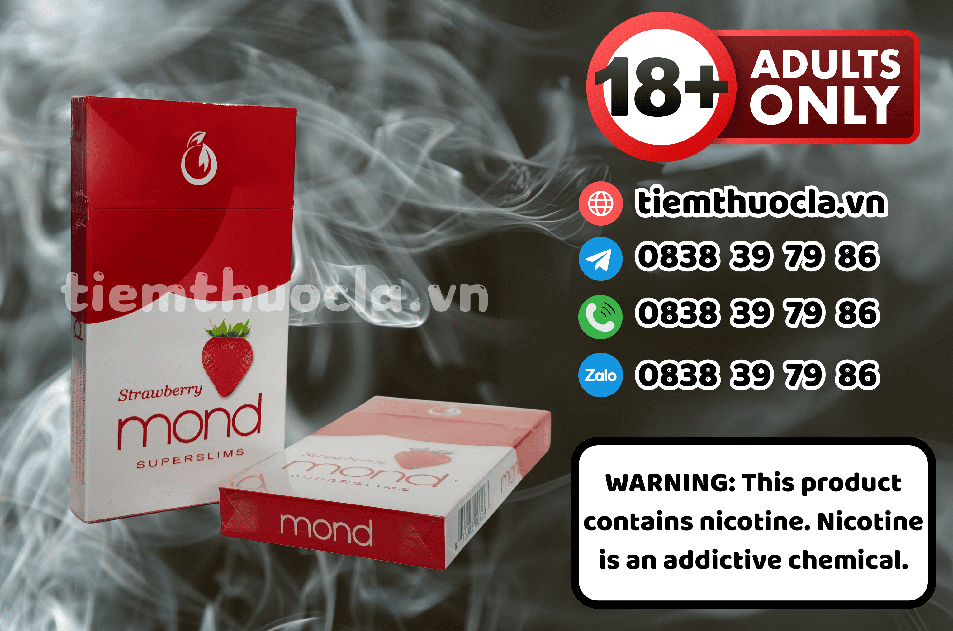 Thuốc lá Ngoại Mond Strawberry Super Slims