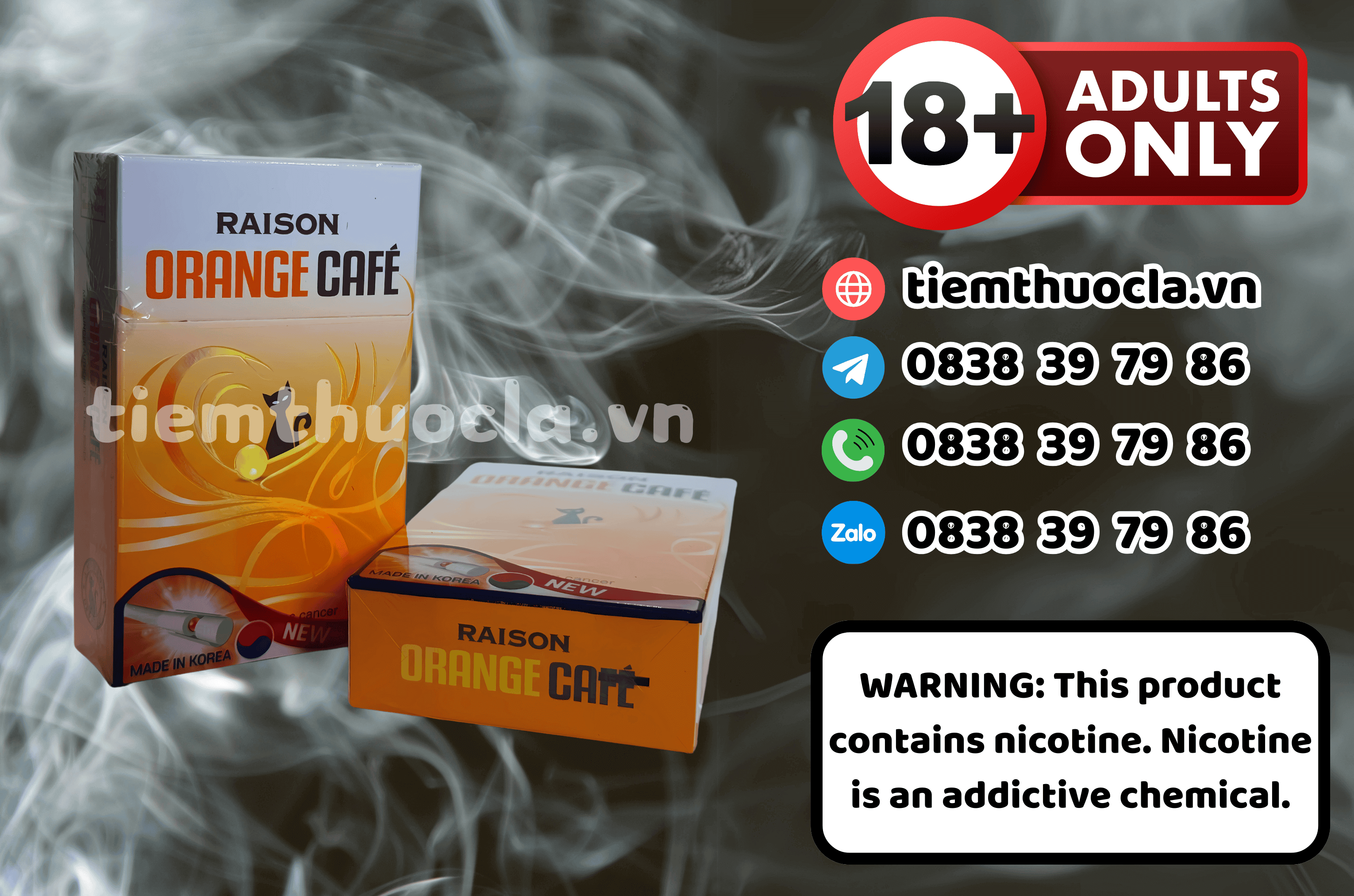 Thuốc lá Ngoại Raison Orange Cafe - Thuốc lá chính hãng Cần Thơ, mua online giá rẻ tại Tiệm Thuốc Lá