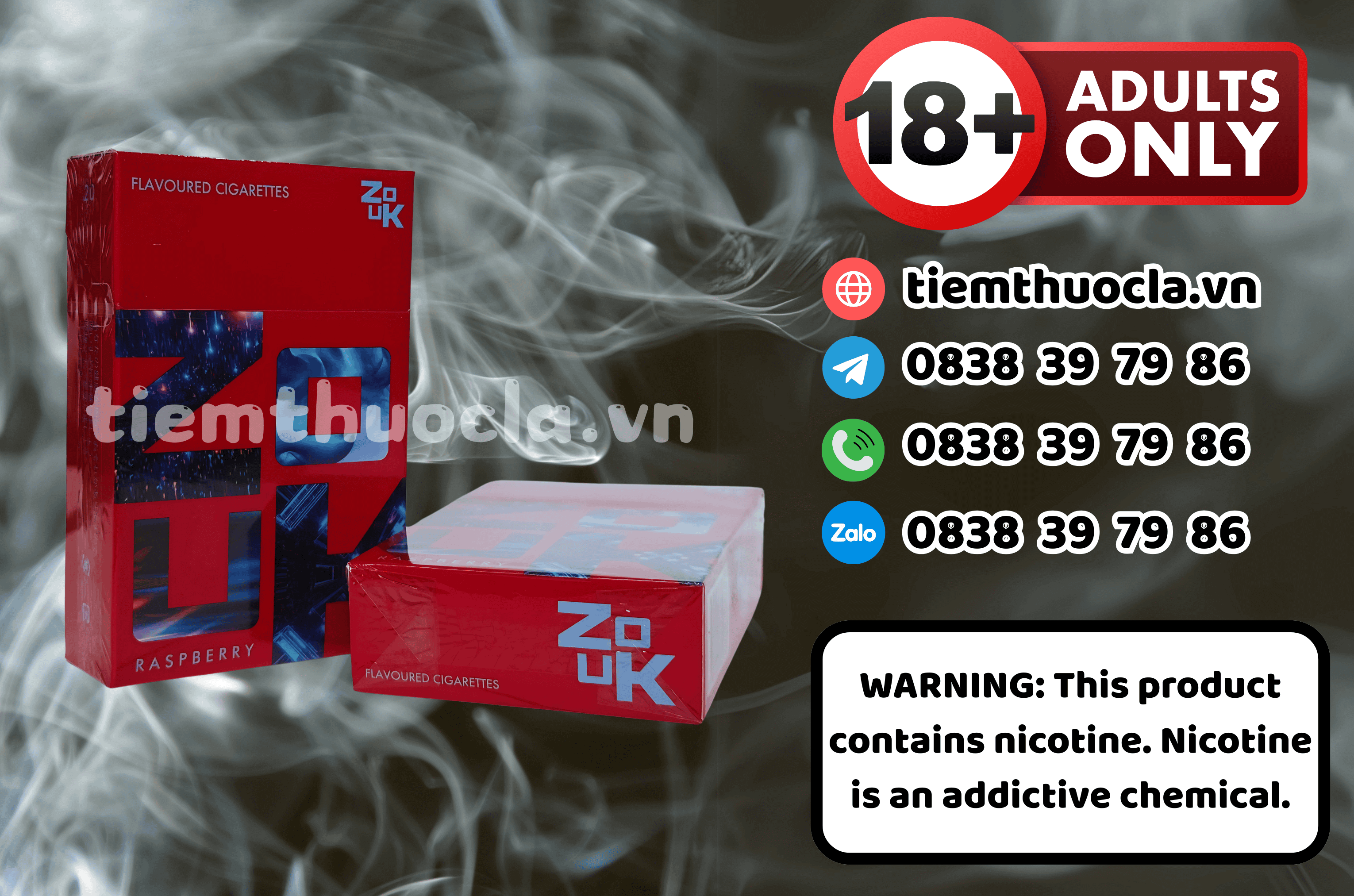 Thuốc lá Ngoại Zouk Raspberry - Thuốc lá chính hãng Cần Thơ, mua online giá rẻ tại Tiệm Thuốc Lá