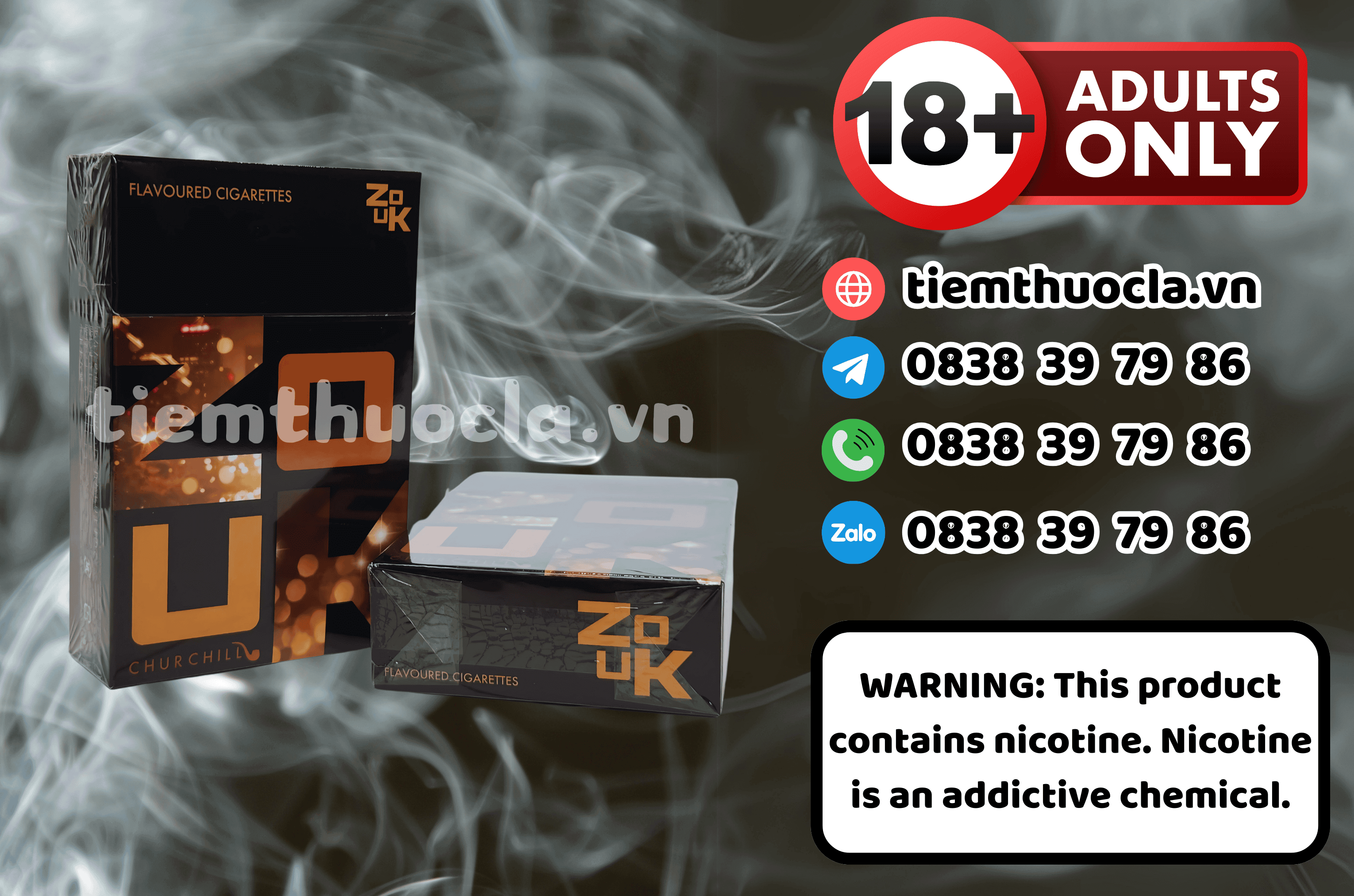 Thuốc lá Ngoại Zouk Churchill - Cigarette (Thuốc lá) chính hãng Cần Thơ, mua online giá rẻ tại Tiệm Thuốc Lá - Hình 1