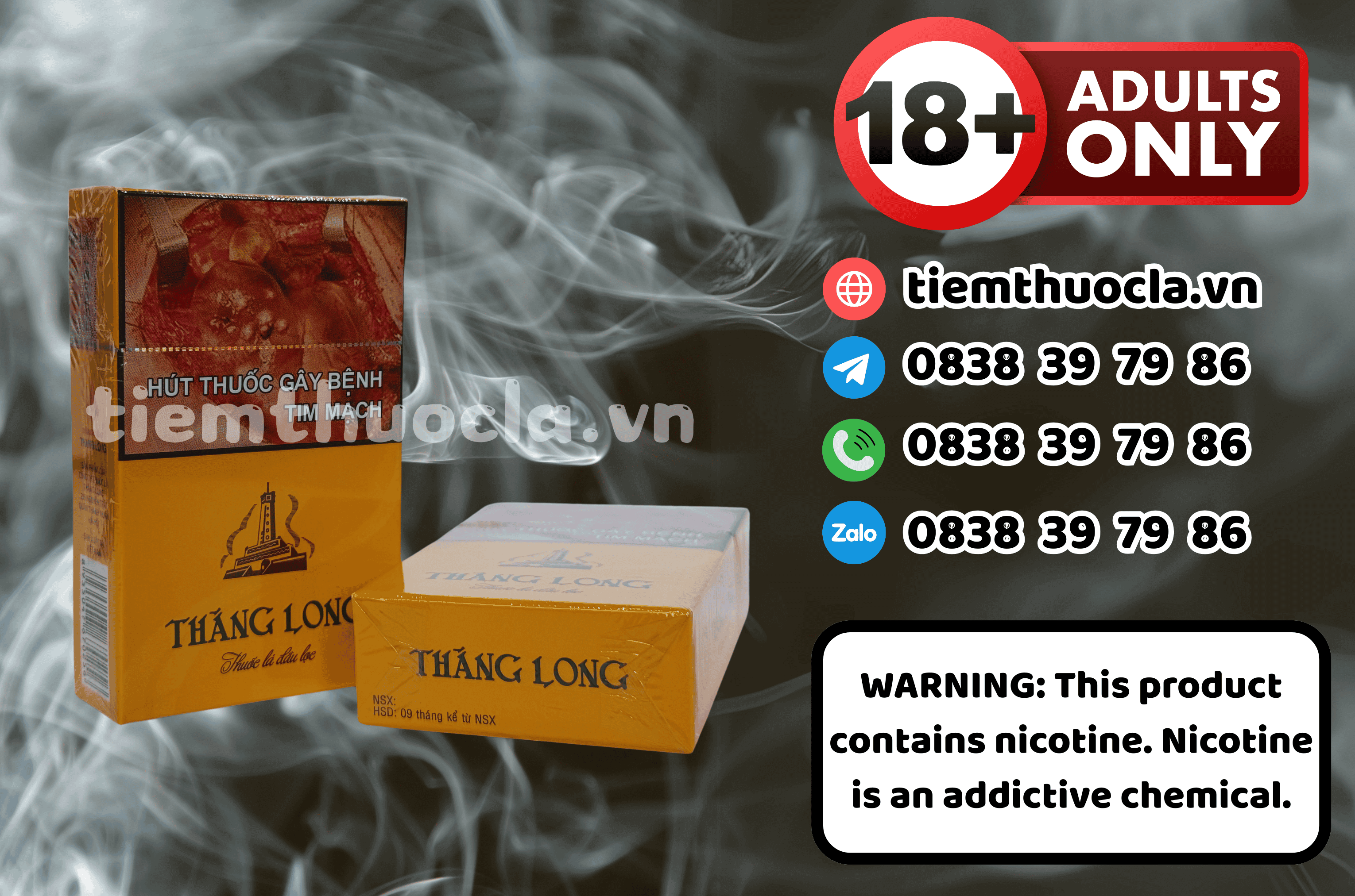 Thuốc lá Thăng Long bao cứng - Thuốc lá chính hãng Cần Thơ, mua online giá rẻ tại Tiệm Thuốc Lá