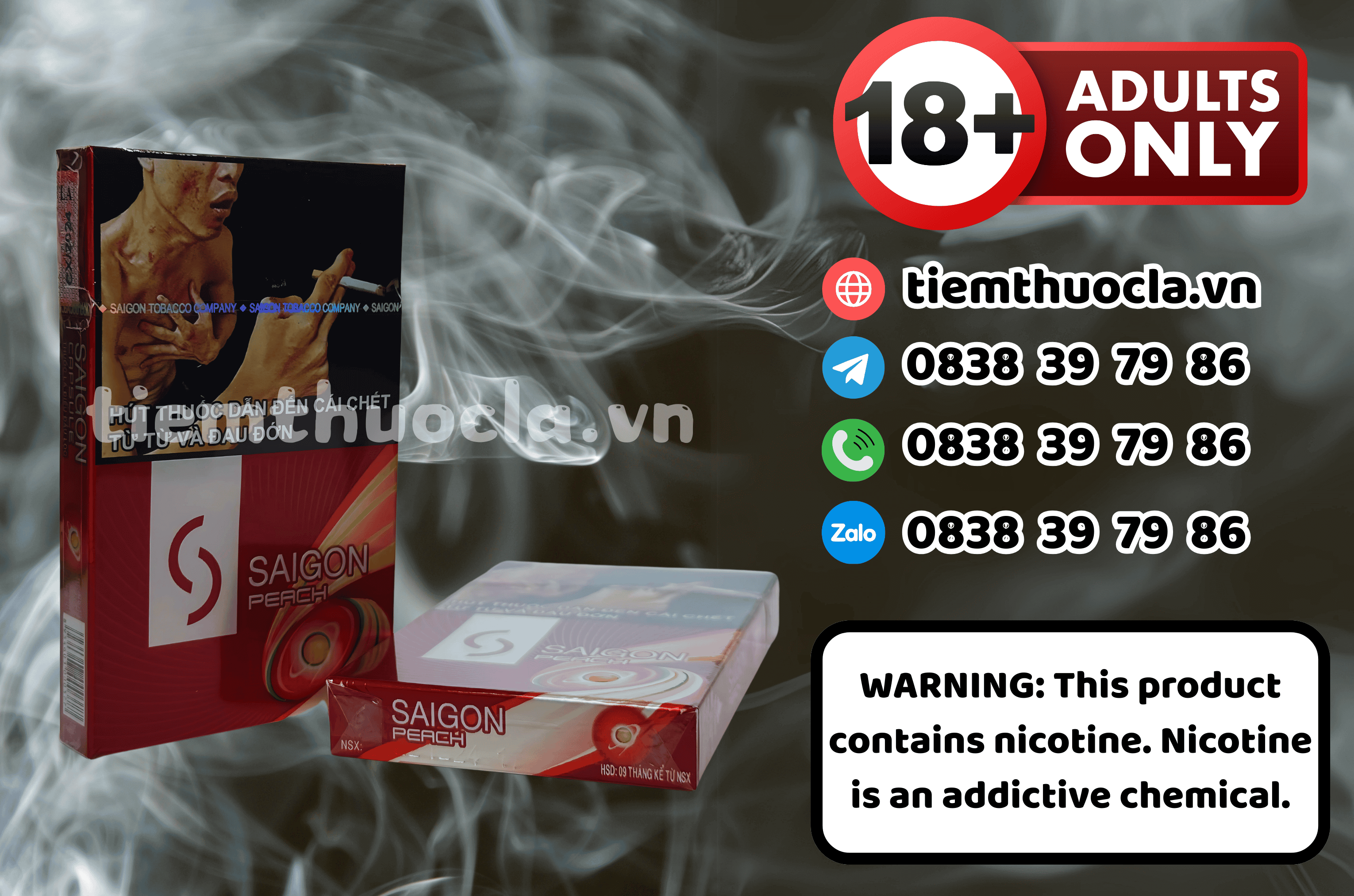 Thuốc lá Sài Gòn Peach - Cigarette (Thuốc lá) chính hãng Cần Thơ, mua online giá rẻ tại Tiệm Thuốc Lá - Hình 1