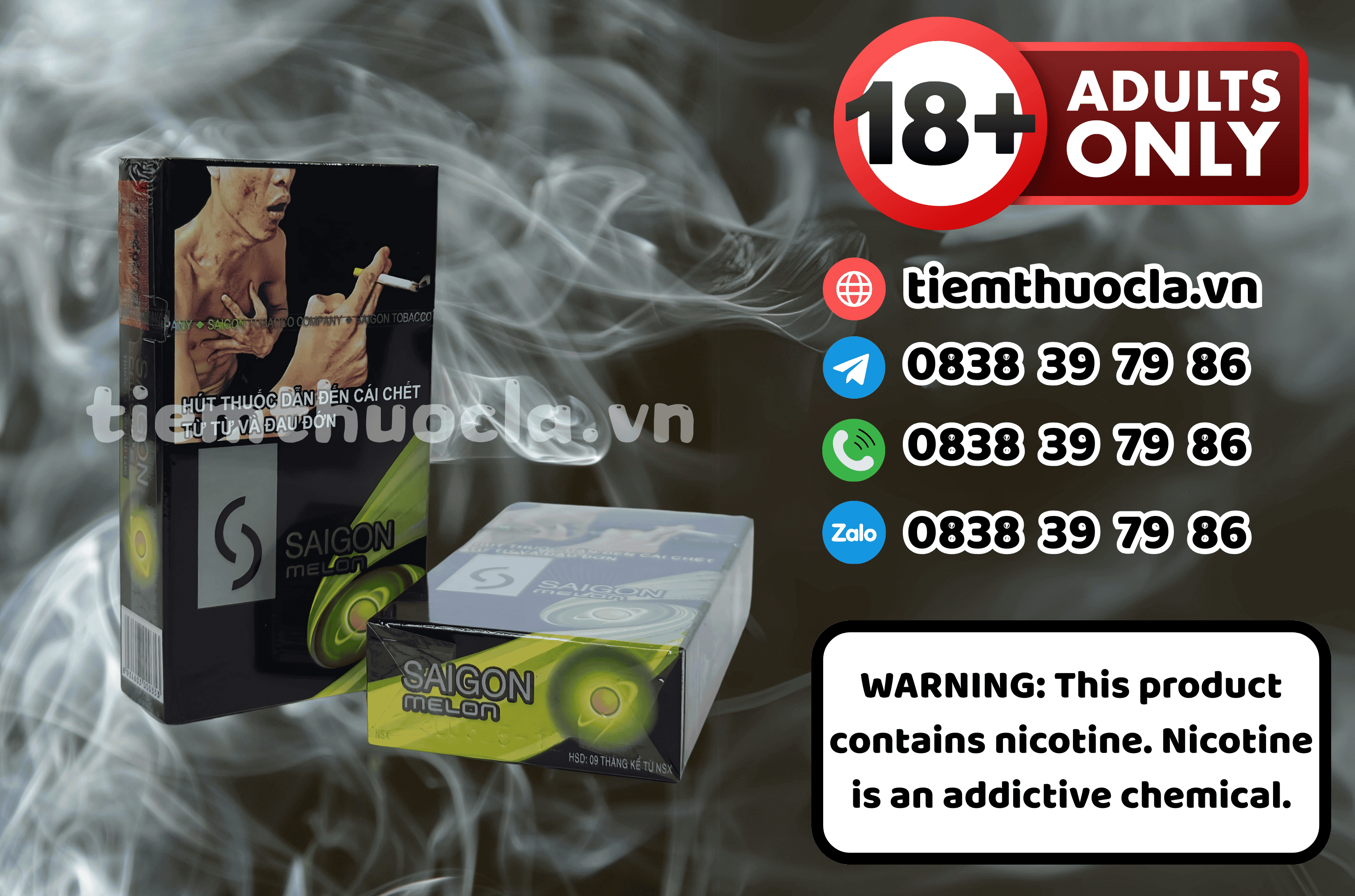 Thuốc lá Sài Gòn Melon - Cigarette (Thuốc lá) chính hãng Cần Thơ, mua online giá rẻ tại Tiệm Thuốc Lá - Hình 1
