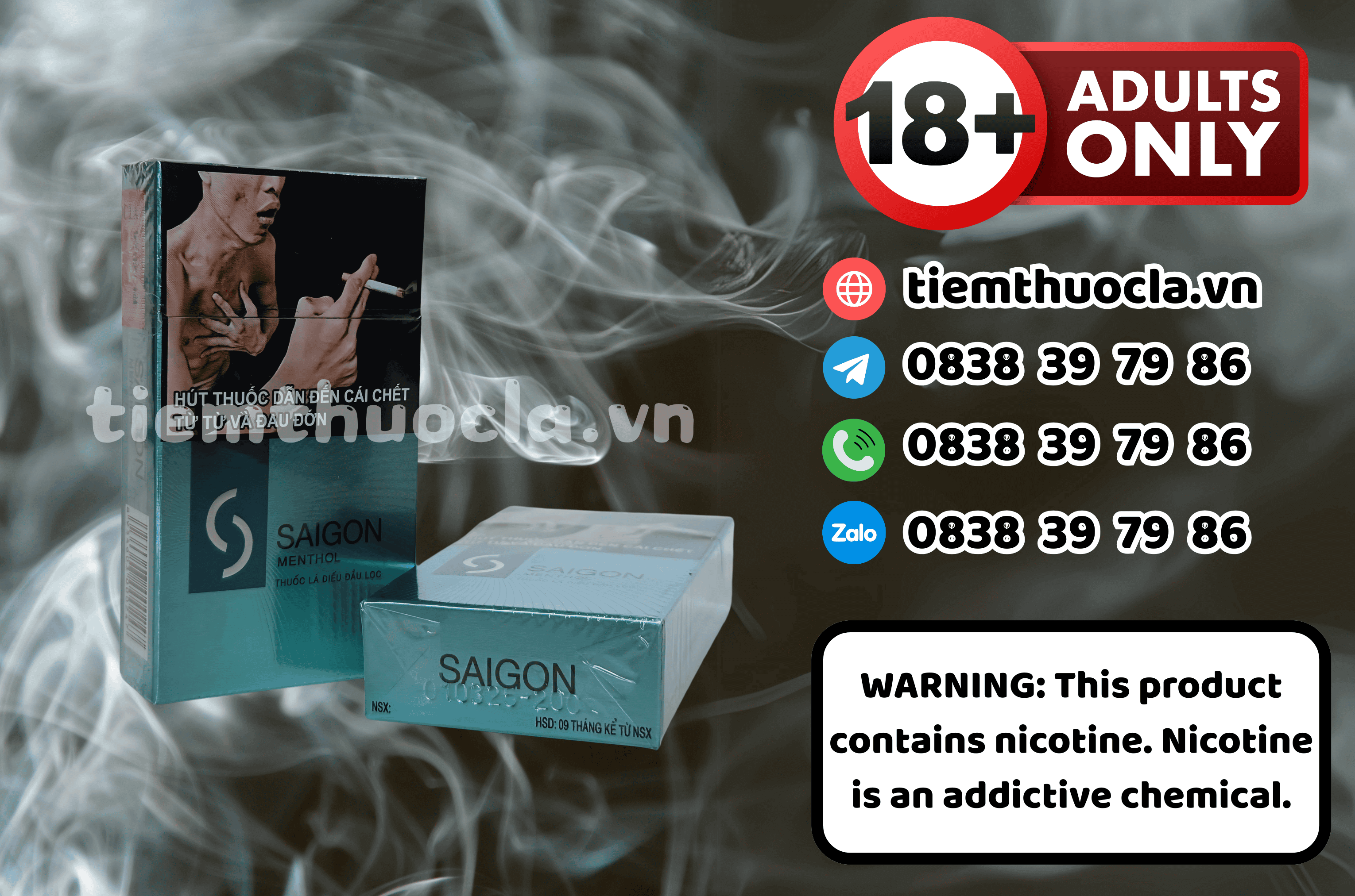 Thuốc lá Sài Gòn Menthol - Thuốc lá chính hãng Cần Thơ, mua online giá rẻ tại Tiệm Thuốc Lá
