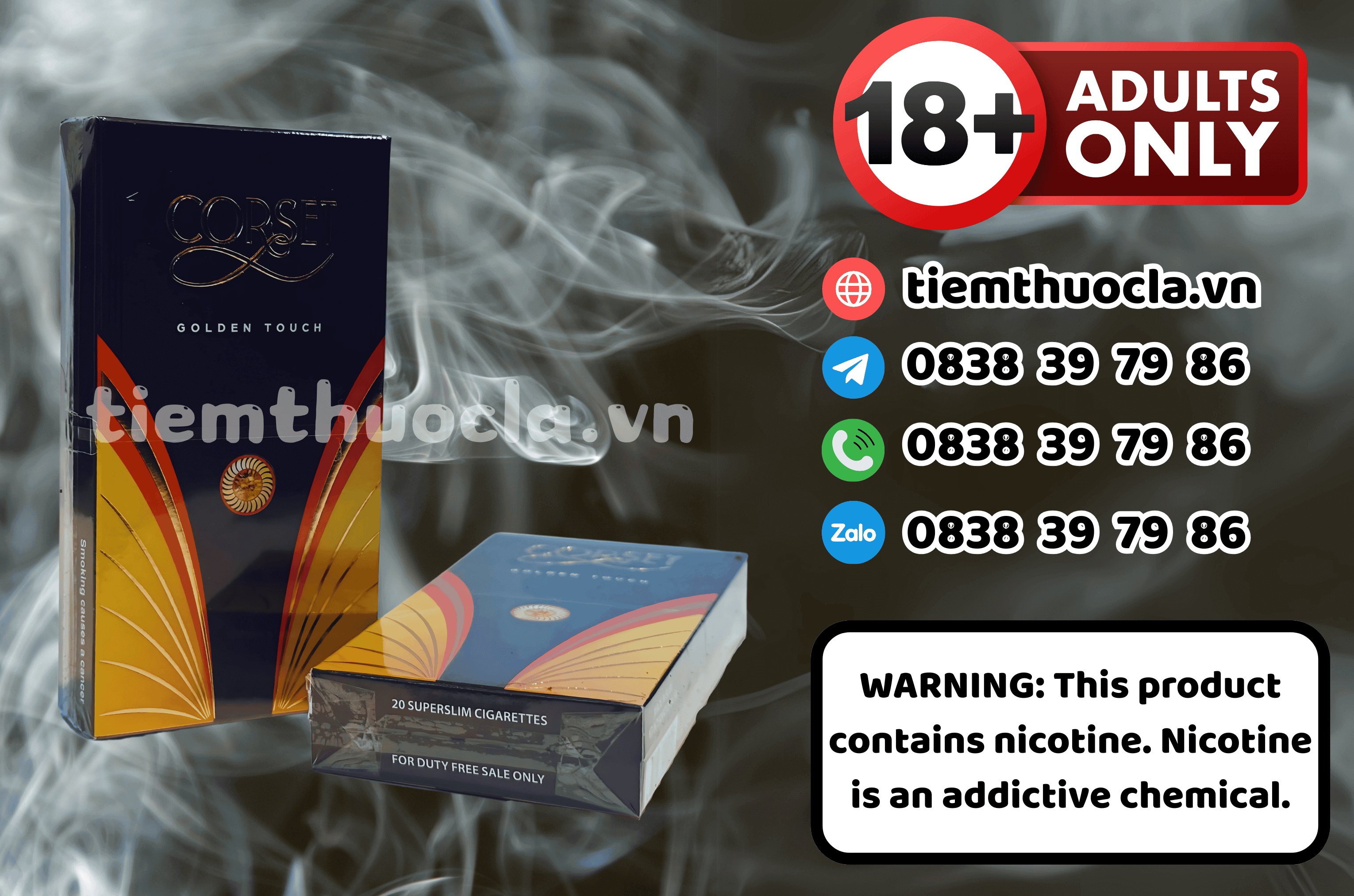 Thuốc lá Ngoại Corset Golden Touch - Cigarette (Thuốc lá) chính hãng Cần Thơ, mua online giá rẻ tại Tiệm Thuốc Lá - Hình 1