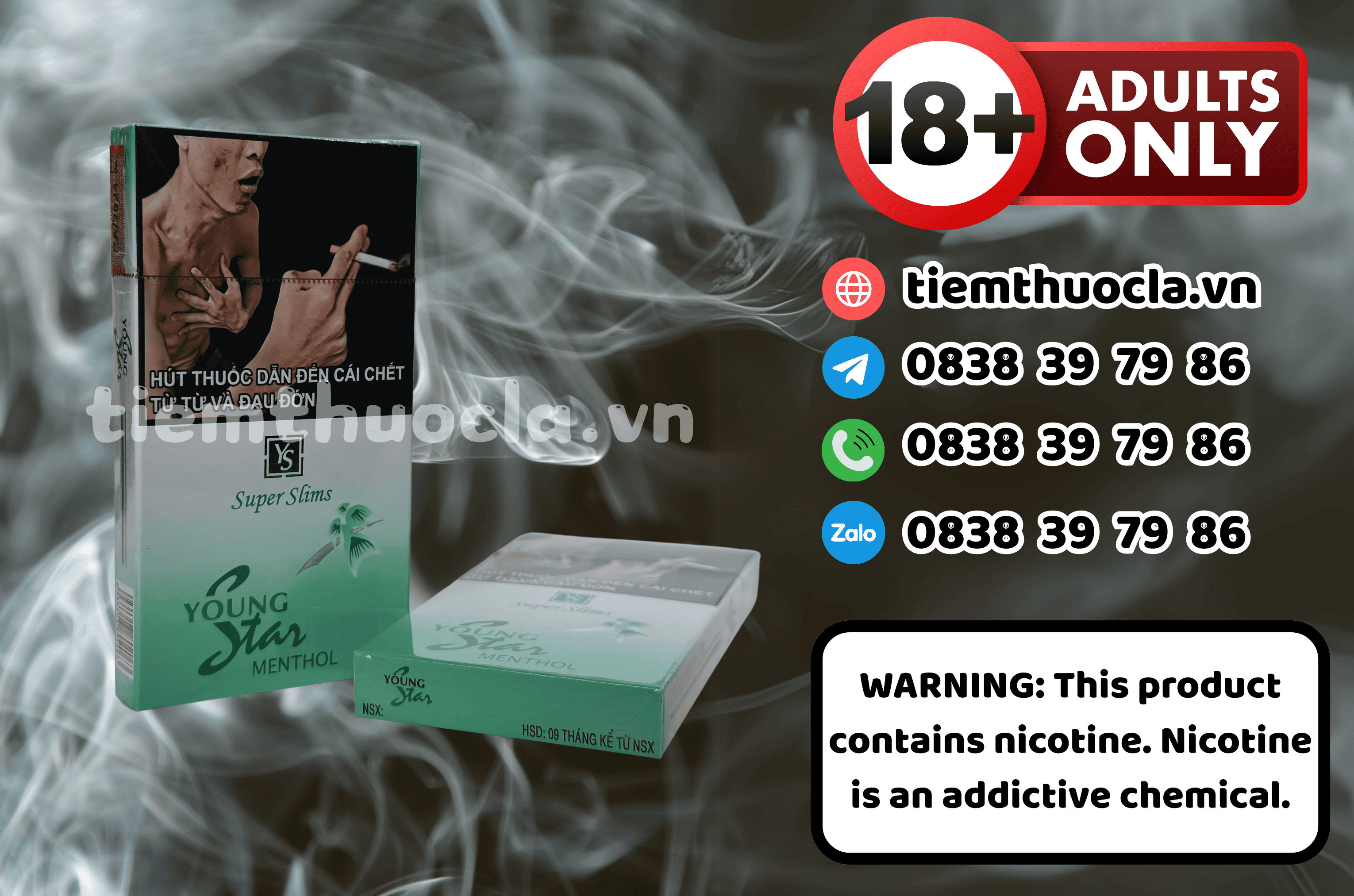 Thuốc lá Young Star Menthol - Thuốc lá chính hãng Cần Thơ, mua online giá rẻ tại Tiệm Thuốc Lá