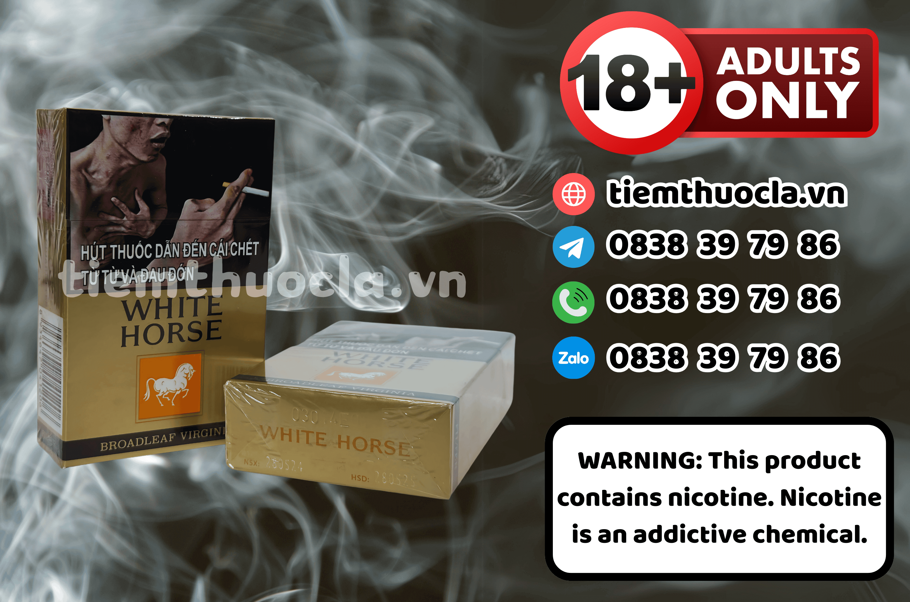 Thuốc lá White Horse Broadleaf Virginia - Cigarette (Thuốc lá) chính hãng Cần Thơ, mua online giá rẻ tại Tiệm Thuốc Lá - Hình 1