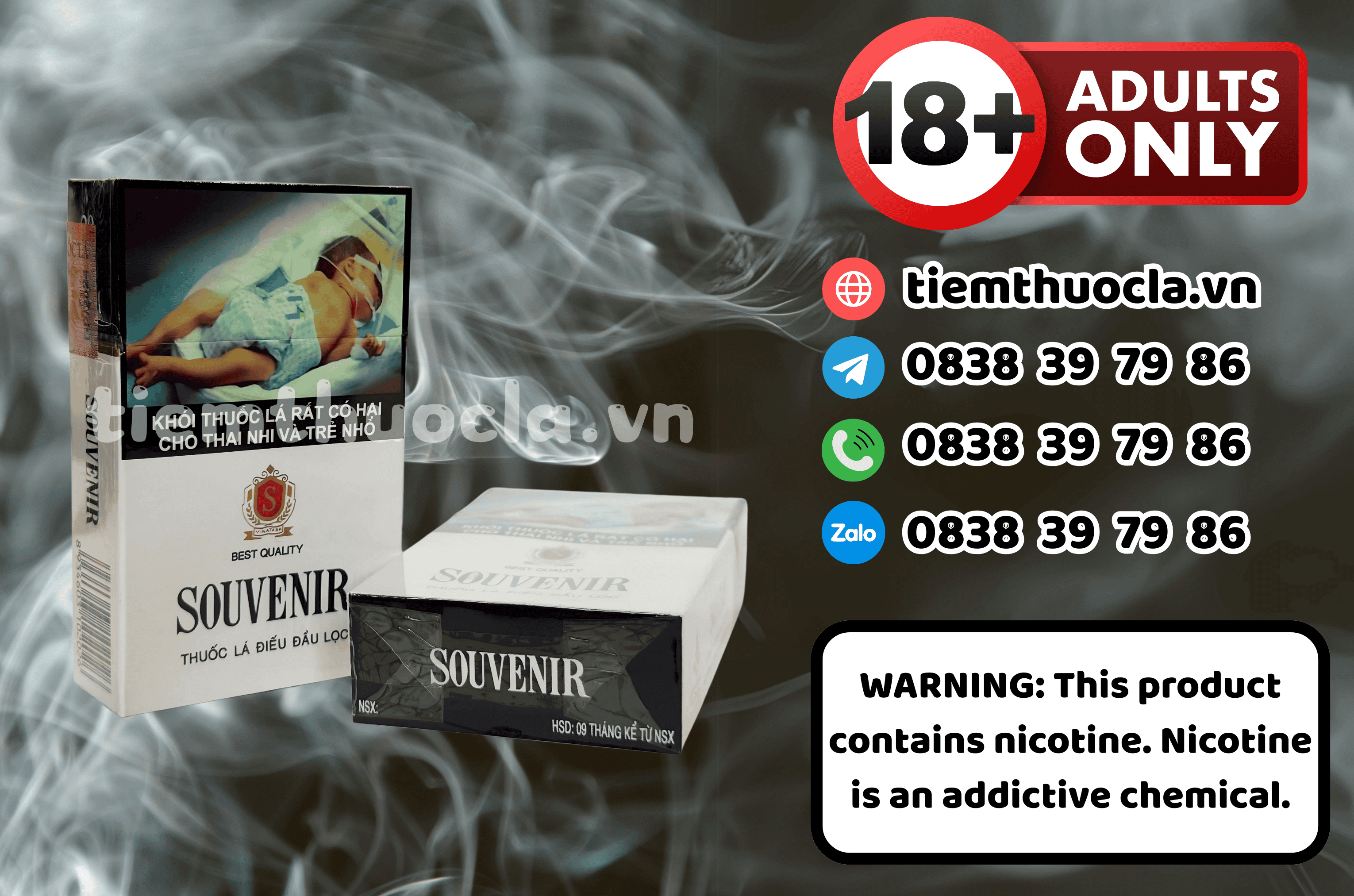 Thuốc lá Souvenir - Cigarette (Thuốc lá) chính hãng Cần Thơ, mua online giá rẻ tại Tiệm Thuốc Lá - Hình 1