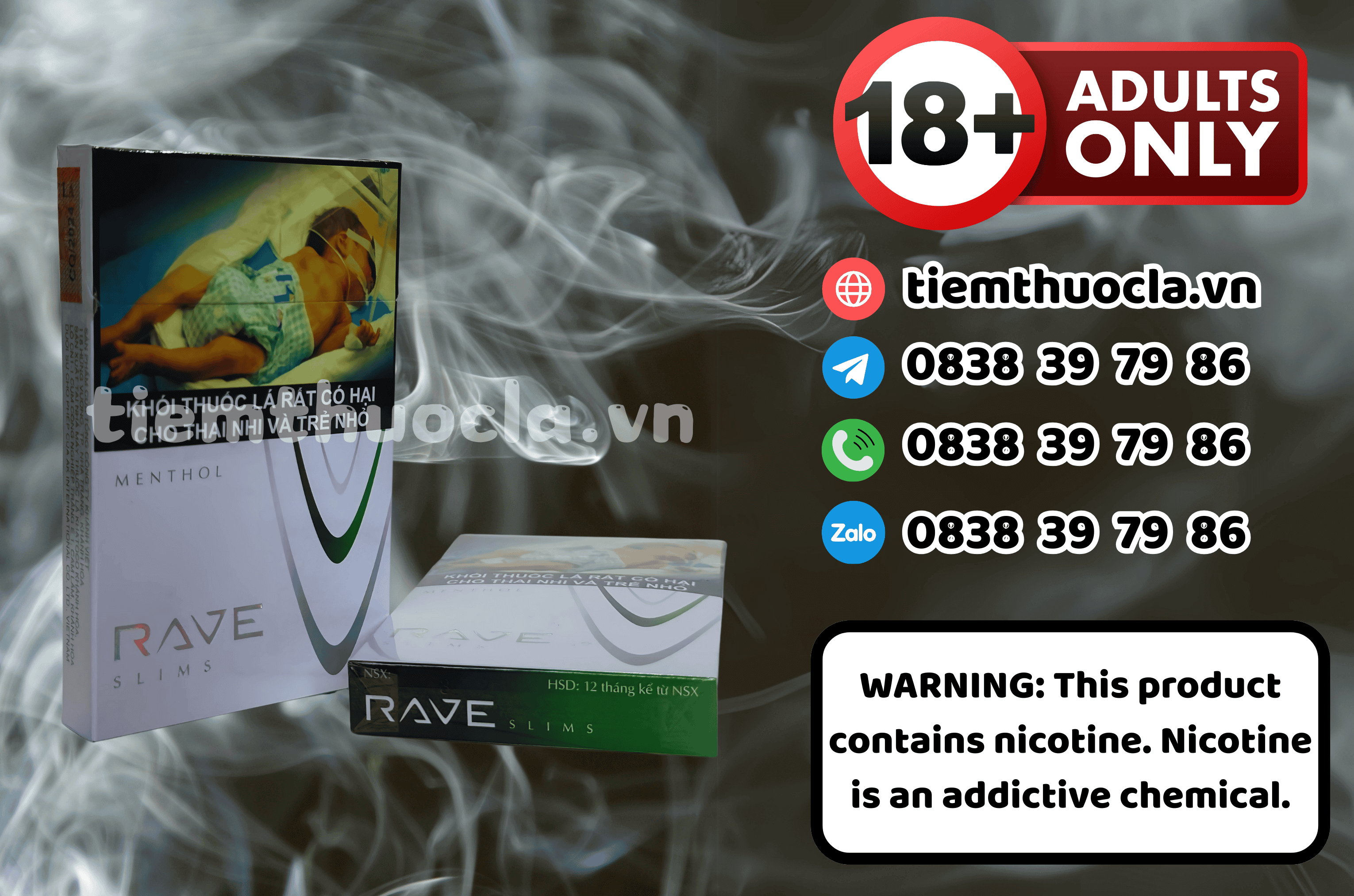 Thuốc lá Rave Menthol Slims - Thuốc lá chính hãng Cần Thơ, mua online giá rẻ tại Tiệm Thuốc Lá