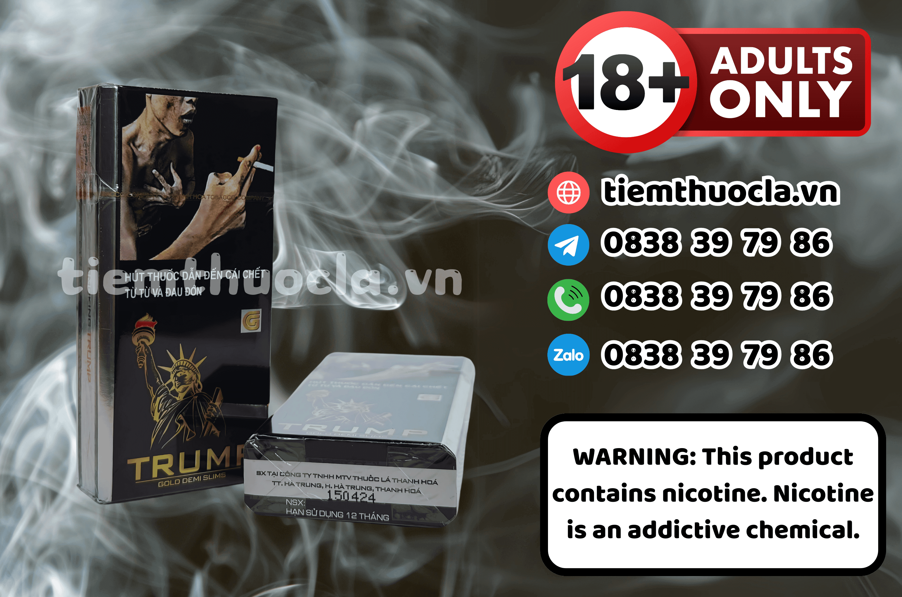 Thuốc lá Trump Gold Demi Slims - Thuốc lá chính hãng Cần Thơ, mua online giá rẻ tại Tiệm Thuốc Lá