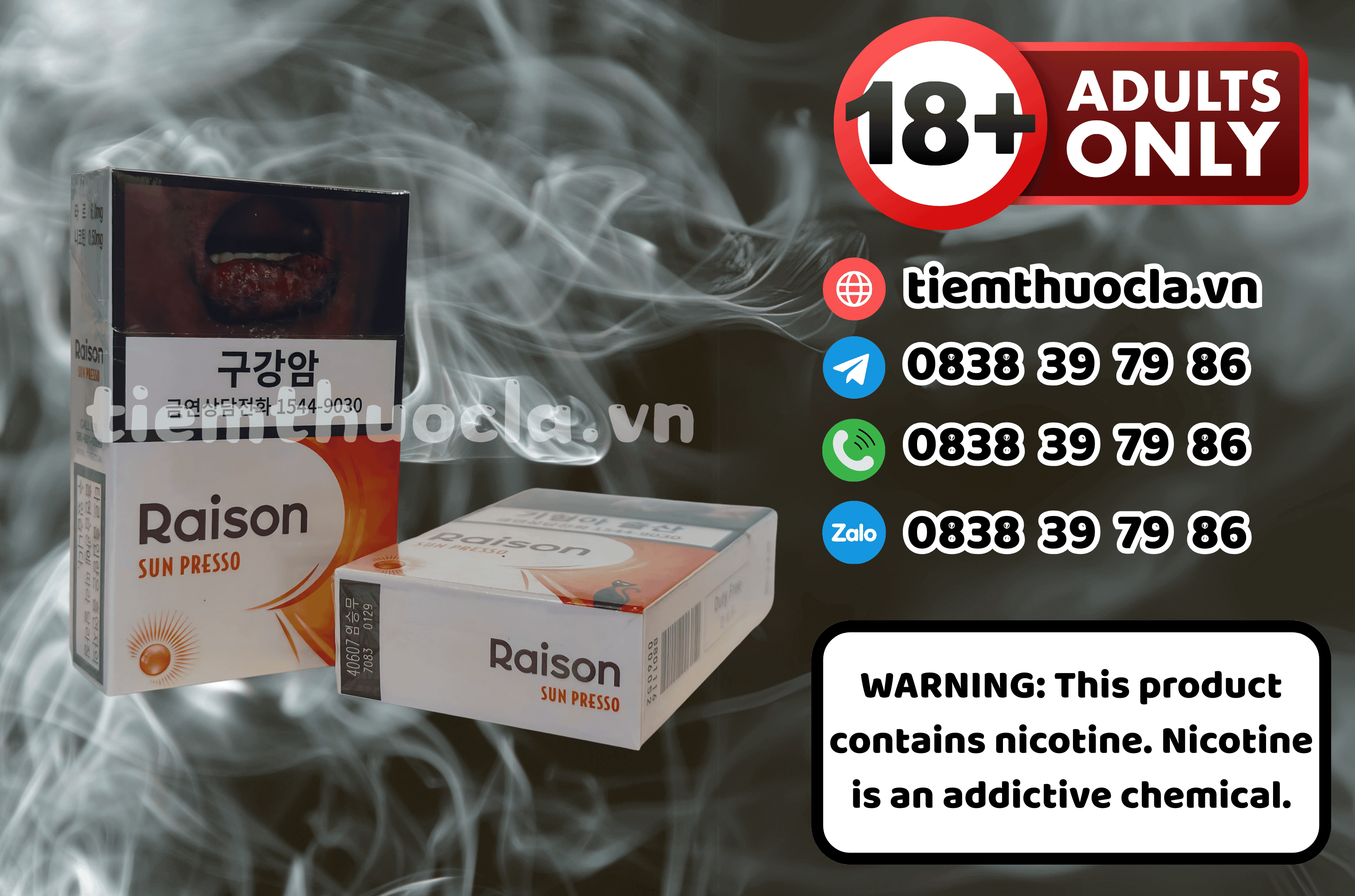 Thuốc lá Ngoại Raison Sun Presso - Cigarette (Thuốc lá) chính hãng Cần Thơ, mua online giá rẻ tại Tiệm Thuốc Lá - Hình 1
