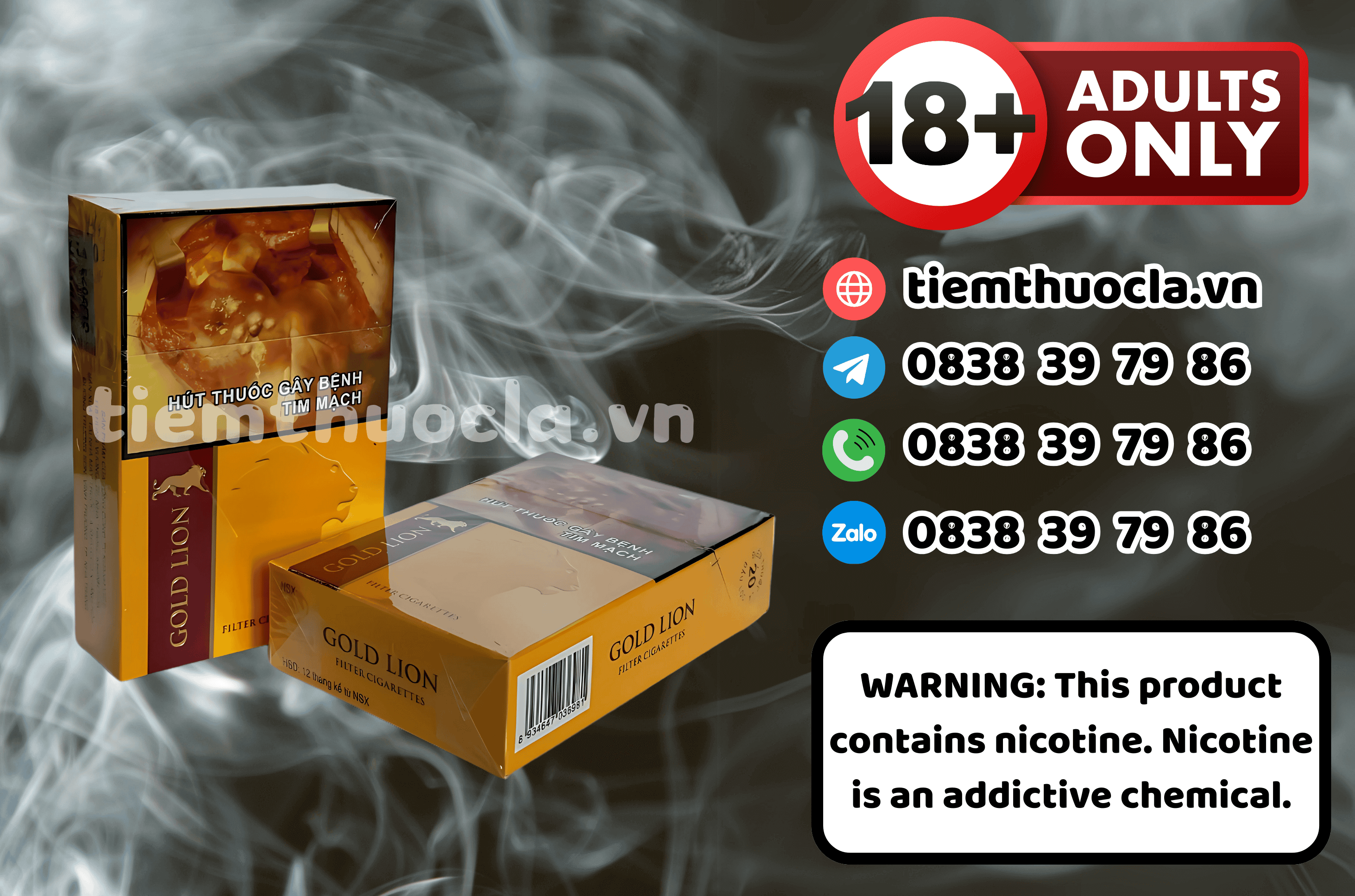 Thuốc lá Gold Lion - Thuốc lá chính hãng Cần Thơ, mua online giá rẻ tại Tiệm Thuốc Lá