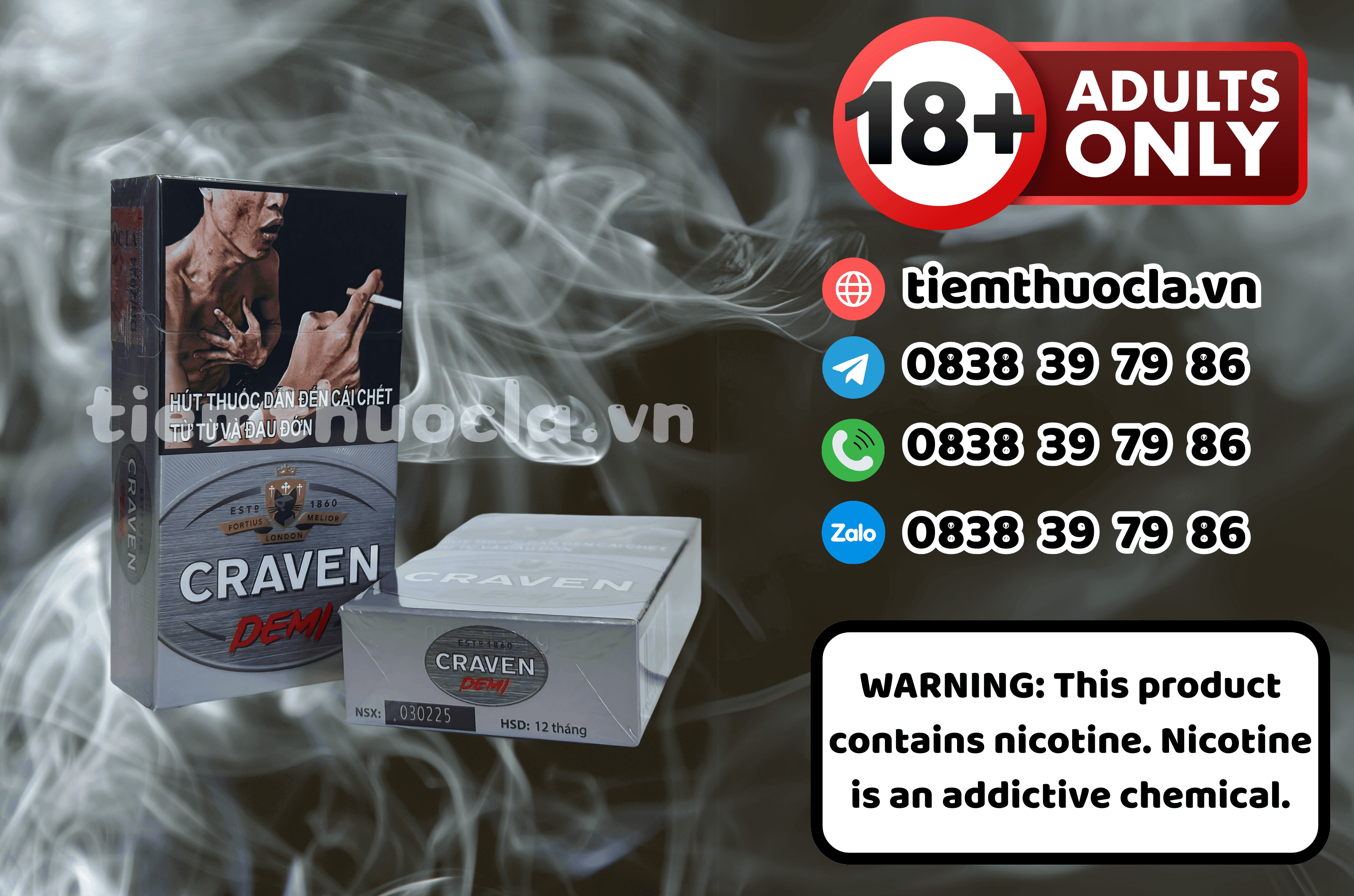 Thuốc lá Craven Demi - Cigarette (Thuốc lá) chính hãng Cần Thơ, mua online giá rẻ tại Tiệm Thuốc Lá - Hình 1