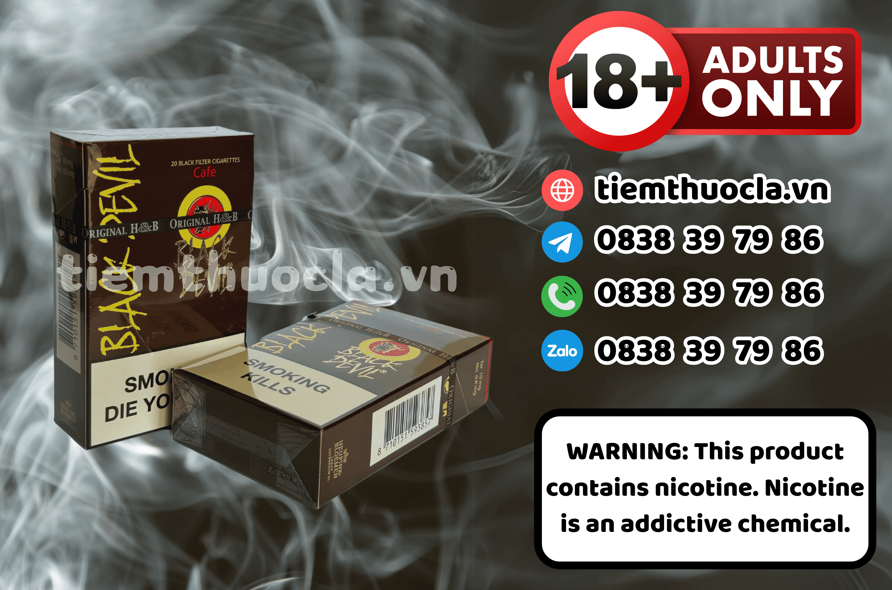 Thuốc lá Ngoại Black Devil Cafe - Cigarette (Thuốc lá) chính hãng Cần Thơ, mua online giá rẻ tại Tiệm Thuốc Lá - Hình 1