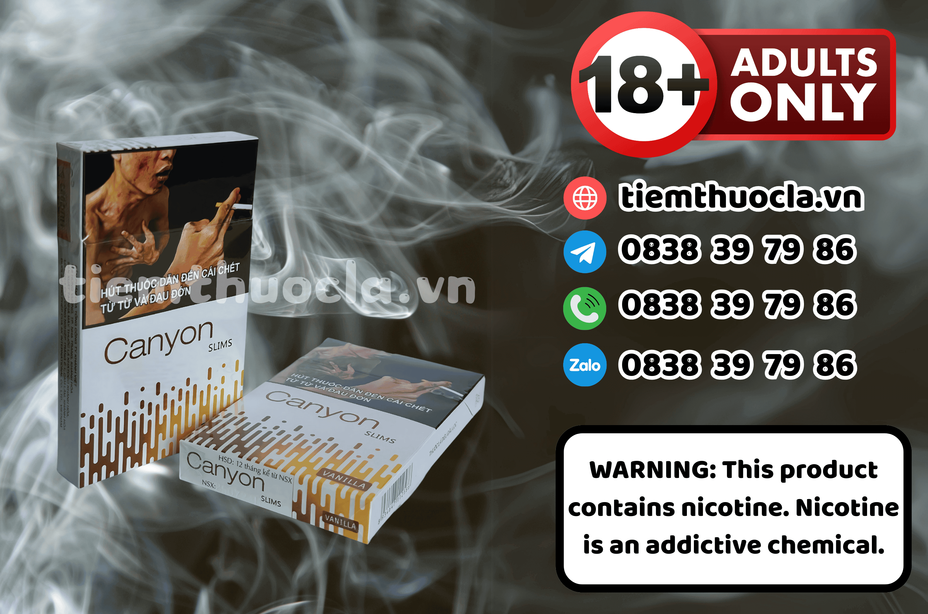 Thuốc lá Canyon Vanilla Slims - Thuốc lá chính hãng Cần Thơ, mua online giá rẻ tại Tiệm Thuốc Lá