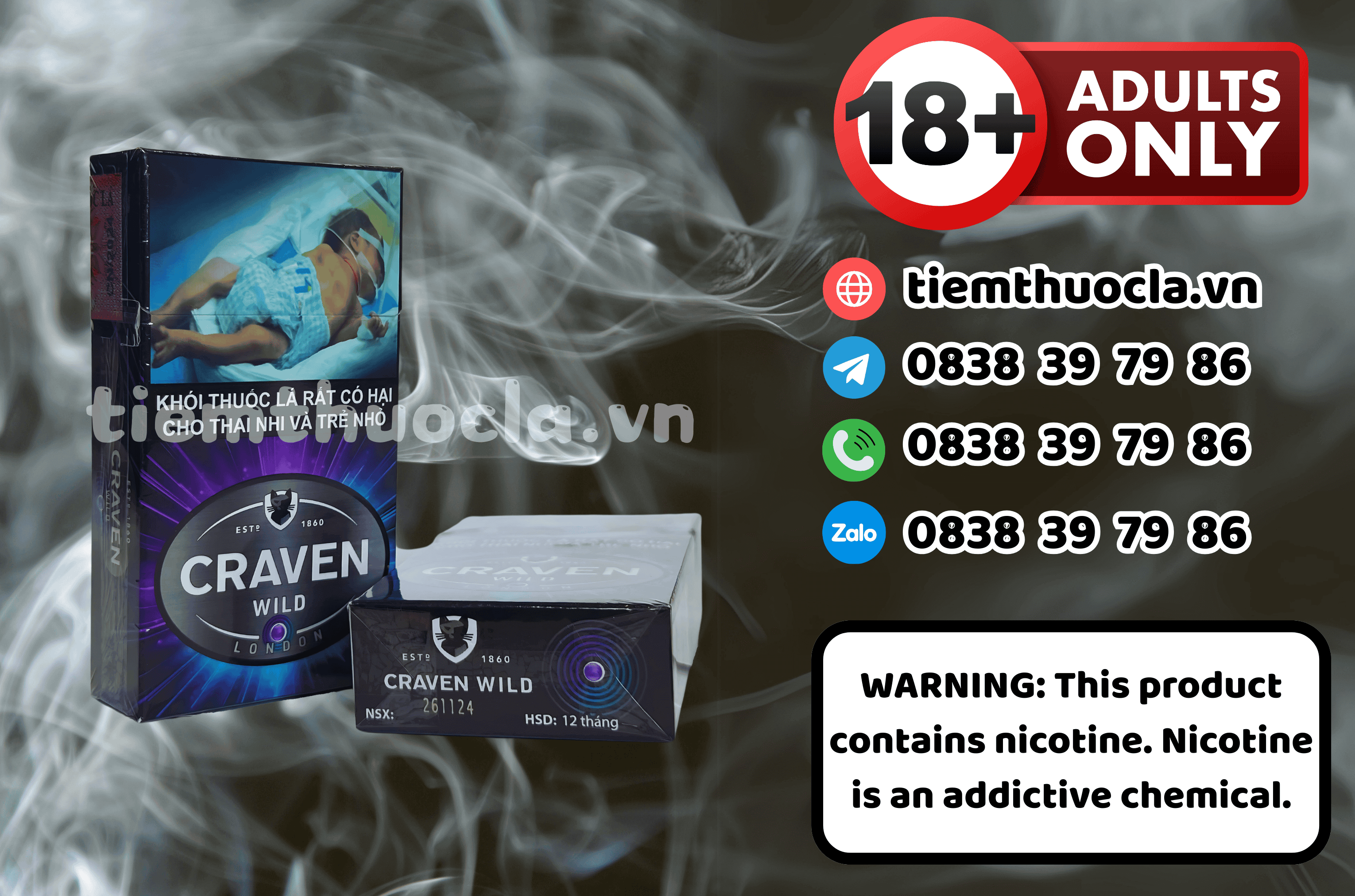 Thuốc lá Craven Wild - Cigarette (Thuốc lá) chính hãng Cần Thơ, mua online giá rẻ tại Tiệm Thuốc Lá - Hình 1