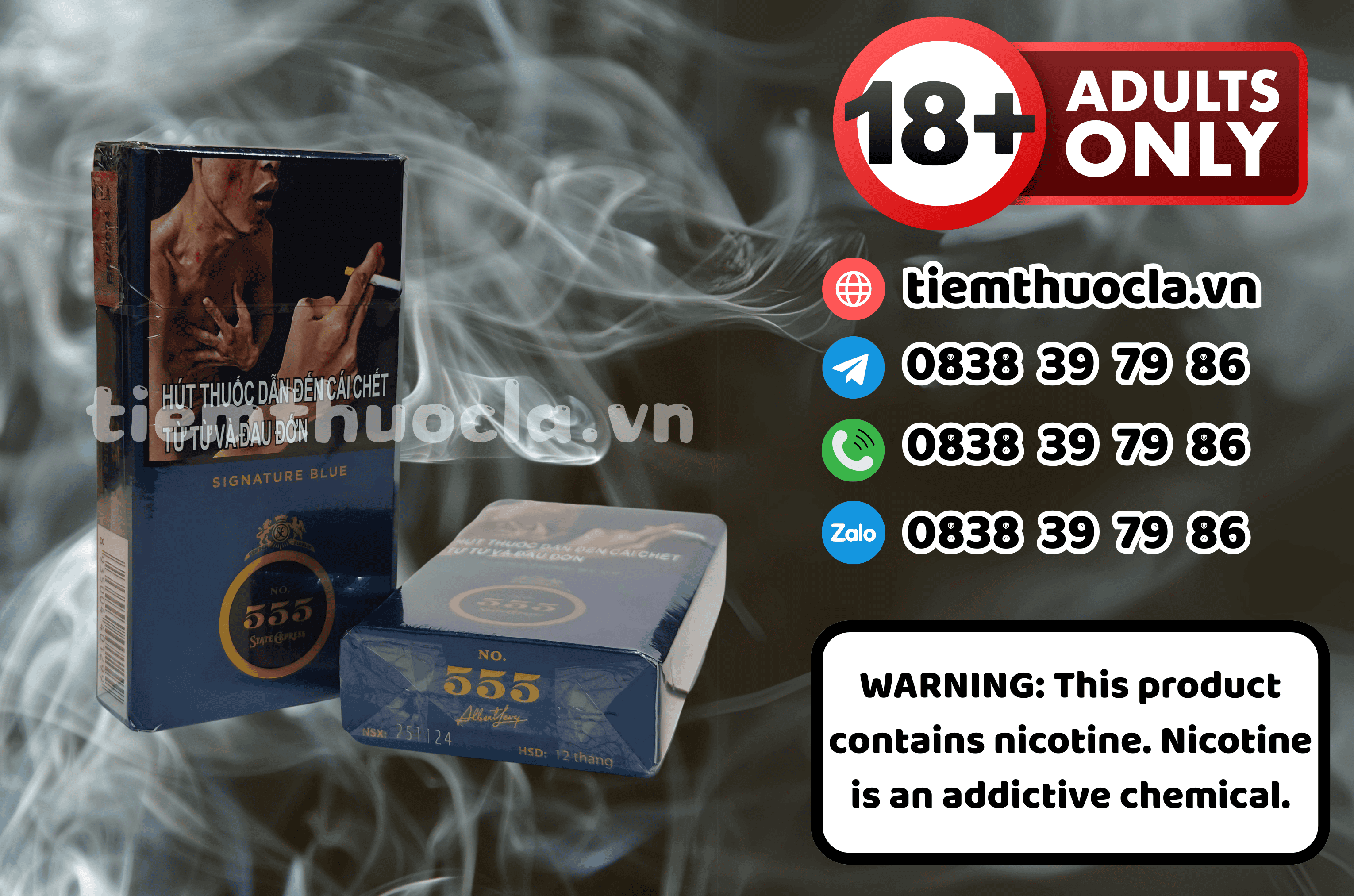Thuốc lá 555 Signature Blue - Cigarette (Thuốc lá) chính hãng Cần Thơ, mua online giá rẻ tại Tiệm Thuốc Lá - Hình 1