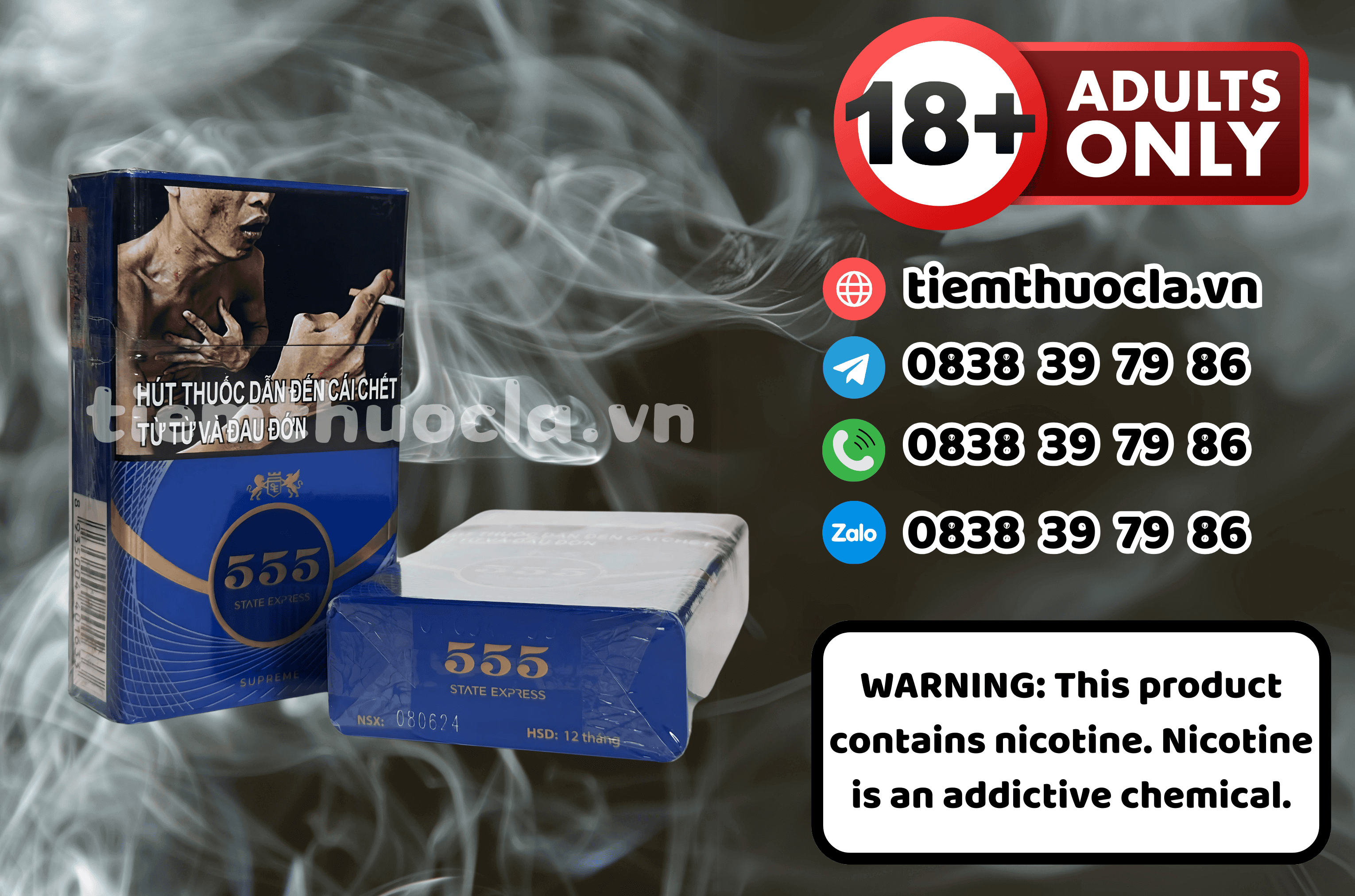 Thuốc lá 555 Supreme - Cigarette (Thuốc lá) chính hãng Cần Thơ, mua online giá rẻ tại Tiệm Thuốc Lá - Hình 1