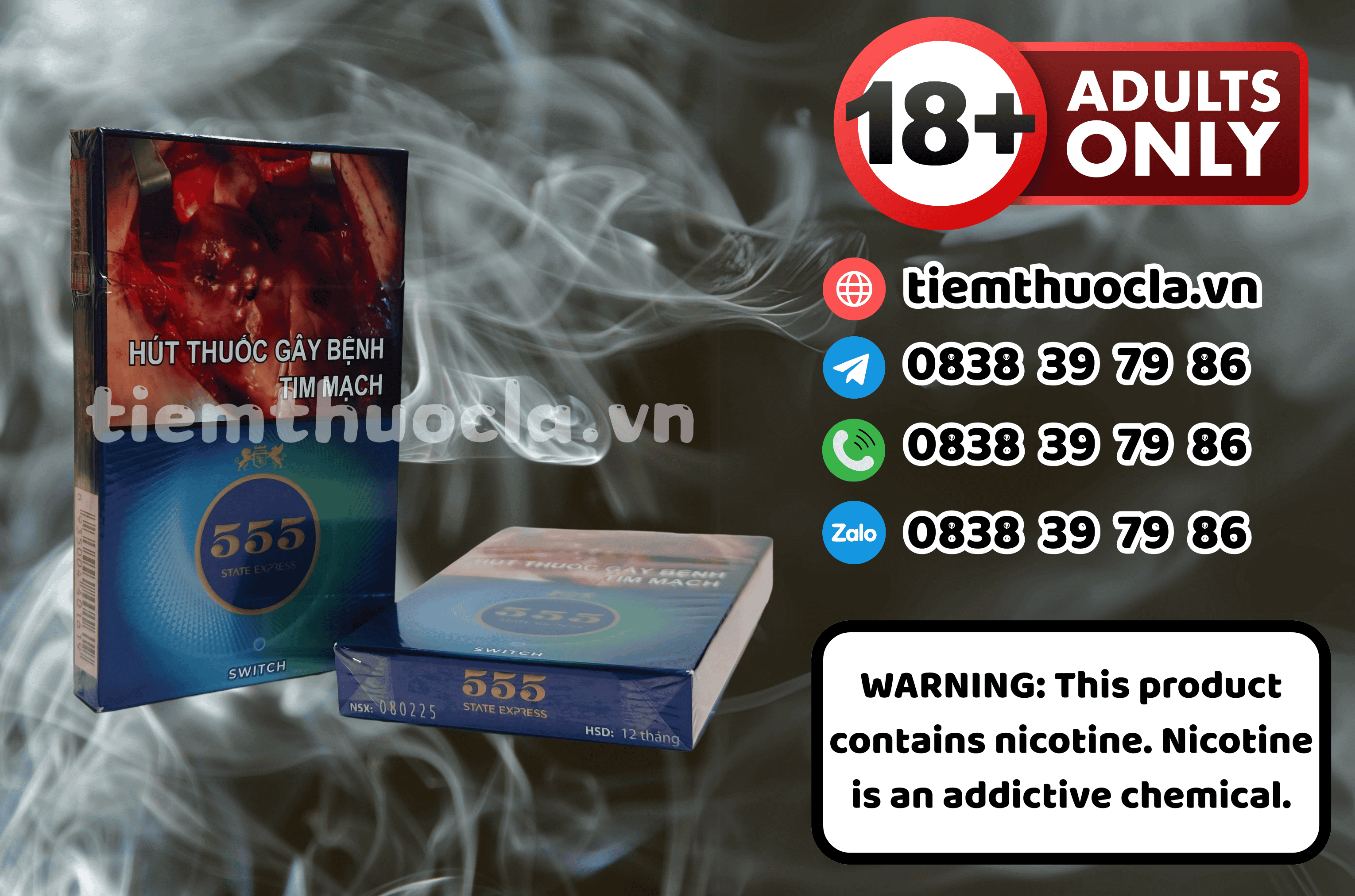 Thuốc lá 555 Switch - Thuốc lá chính hãng Cần Thơ, mua online giá rẻ tại Tiệm Thuốc Lá