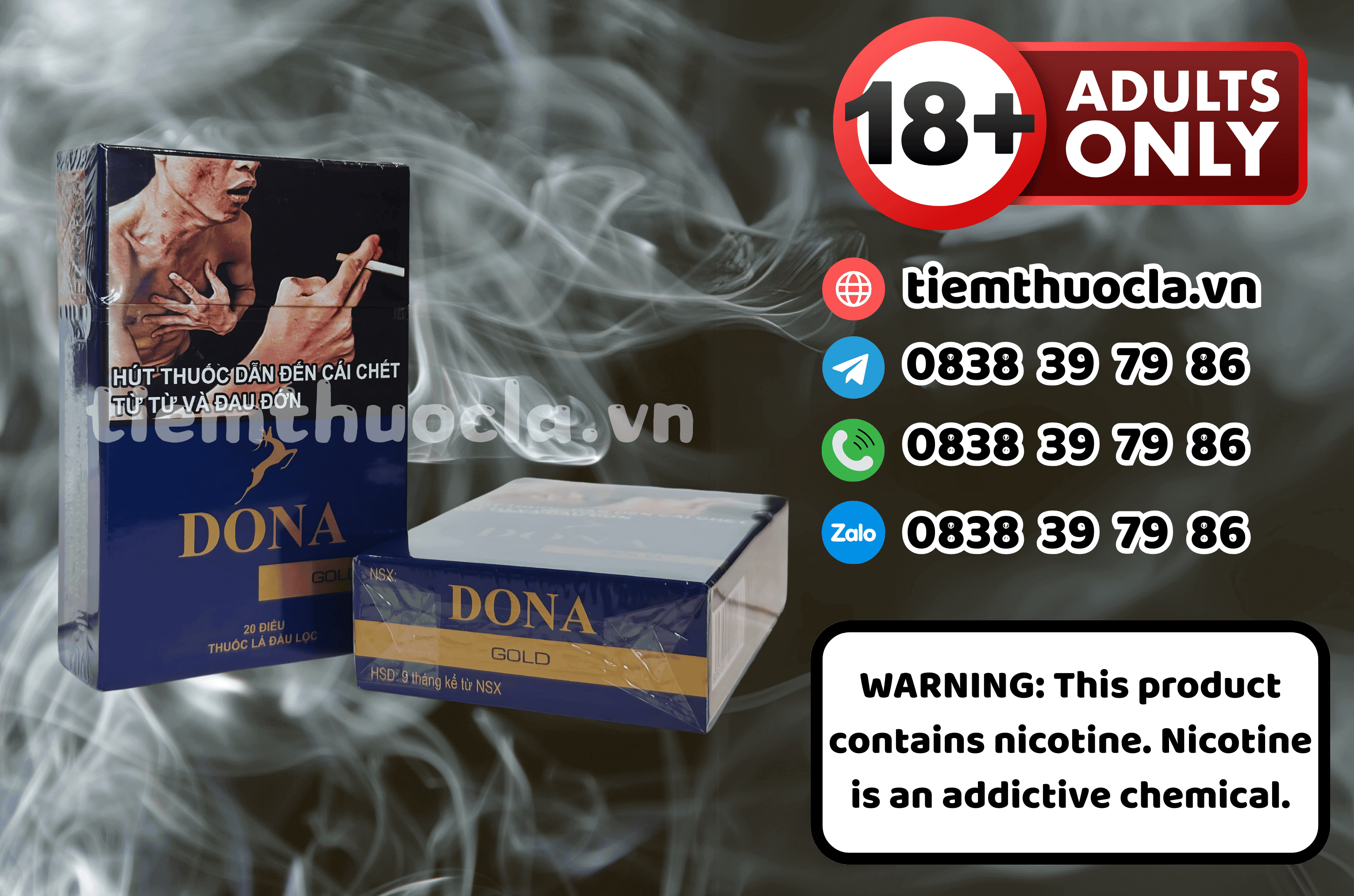 Thuốc lá Dona Gold - Thuốc lá chính hãng Cần Thơ, mua online giá rẻ tại Tiệm Thuốc Lá