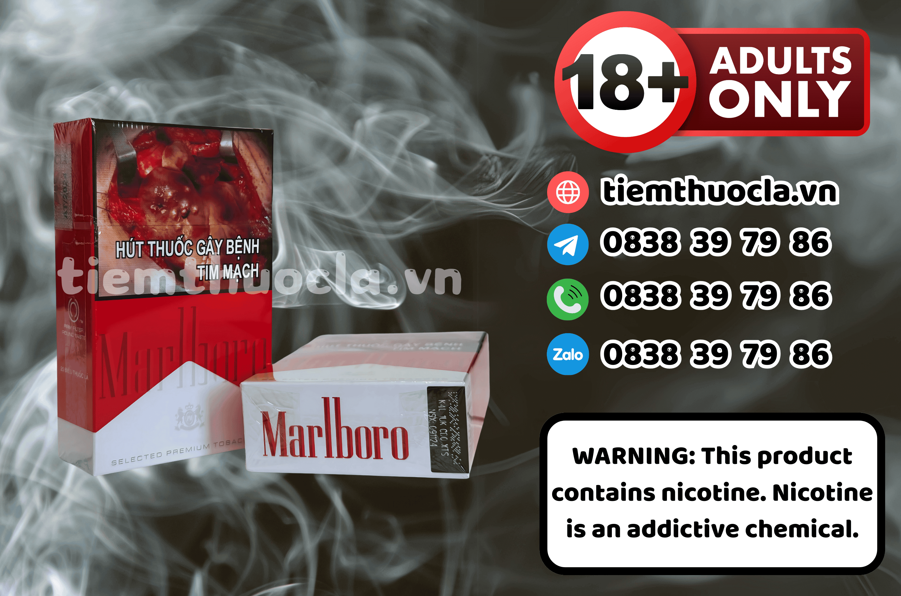 Thuốc lá Marlboro Red - Thuốc lá chính hãng Cần Thơ, mua online giá rẻ tại Tiệm Thuốc Lá