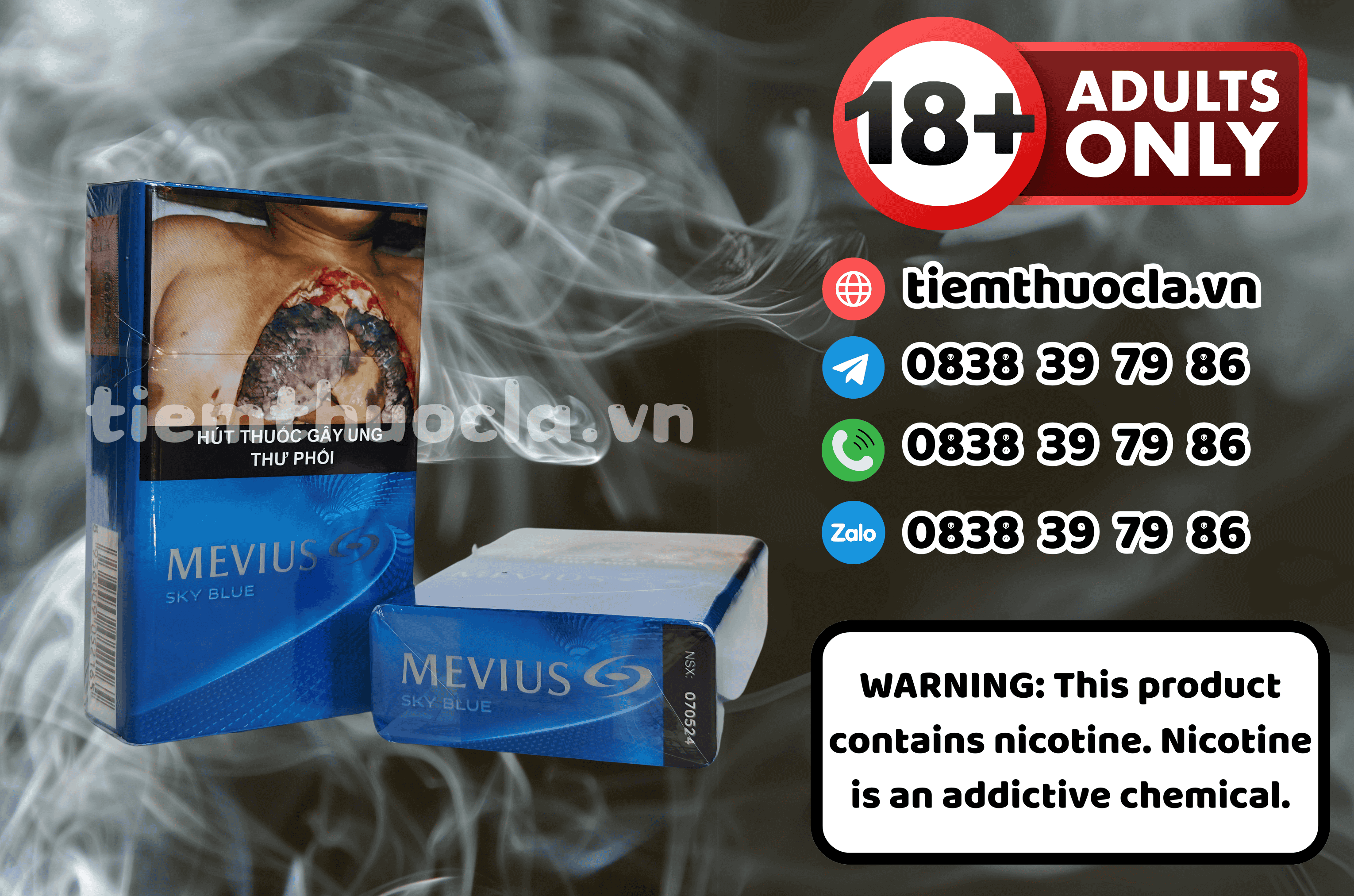 Thuốc lá Mevius Sky Blue - Thuốc lá chính hãng Cần Thơ, mua online giá rẻ tại Tiệm Thuốc Lá