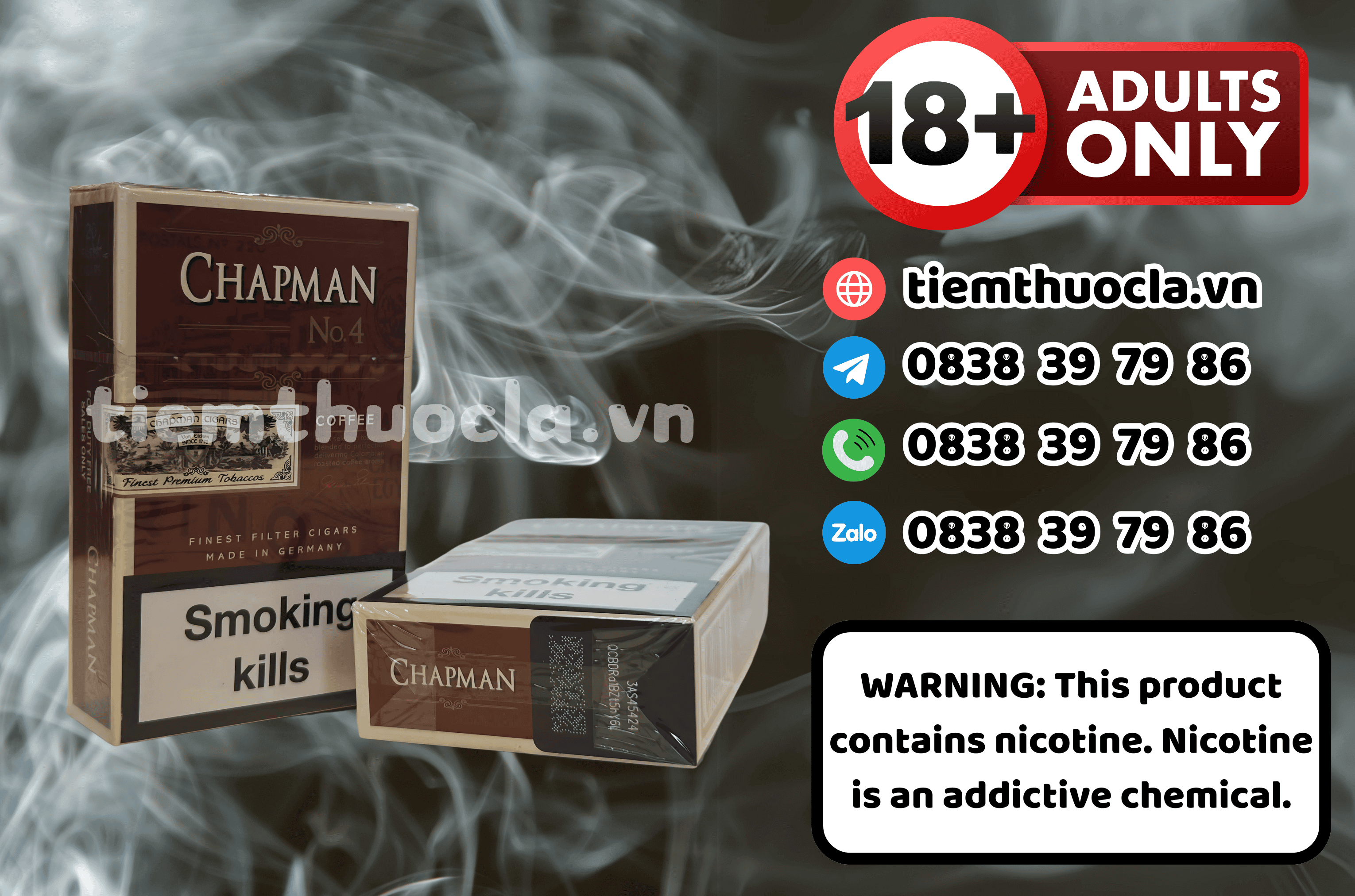 Thuốc lá Ngoại Chapman No 4 Coffee - Thuốc lá chính hãng Cần Thơ, mua online giá rẻ tại Tiệm Thuốc Lá