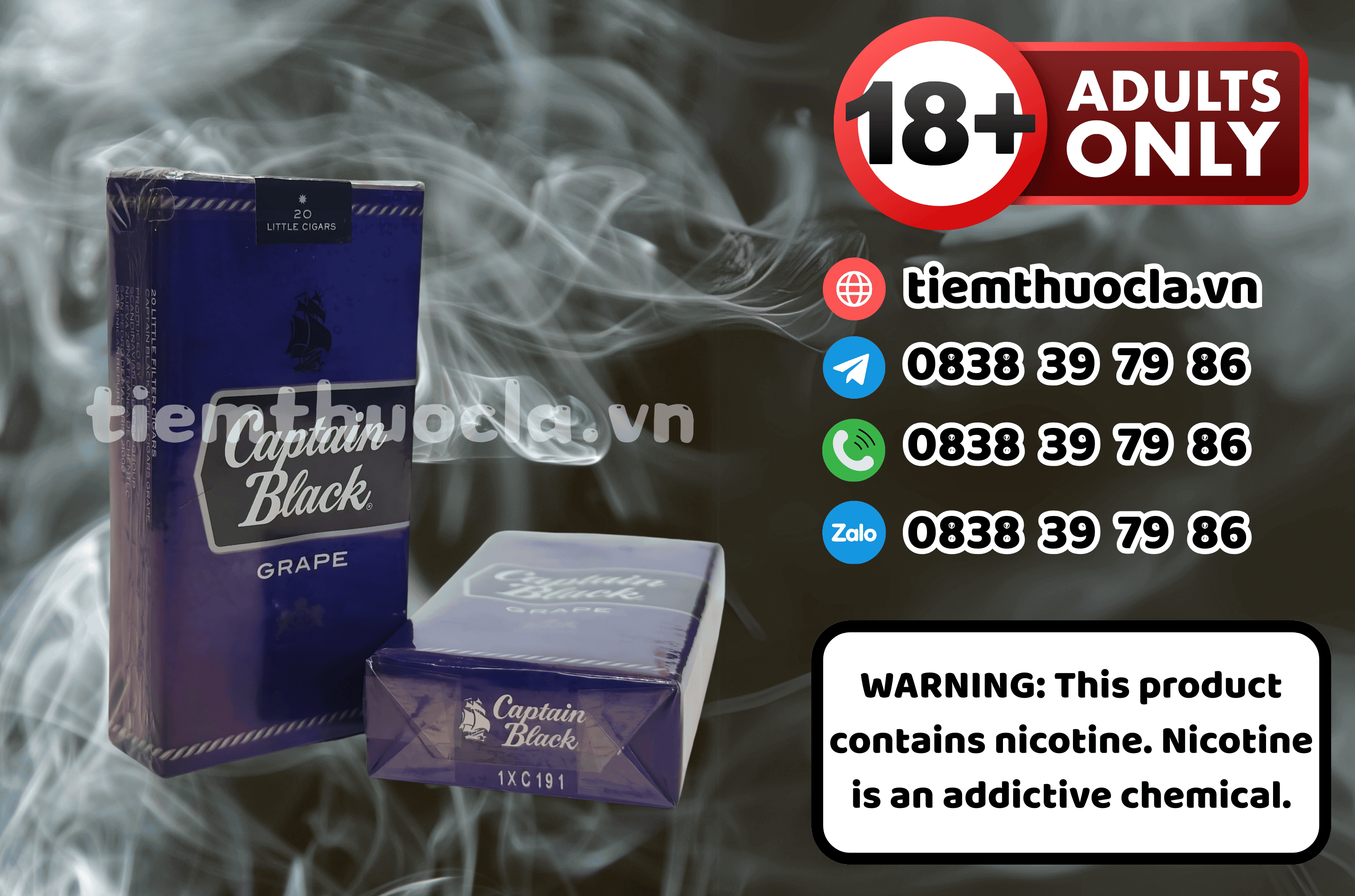 Thuốc lá Ngoại Captain Black Grape - Thuốc lá chính hãng Cần Thơ, mua online giá rẻ tại Tiệm Thuốc Lá