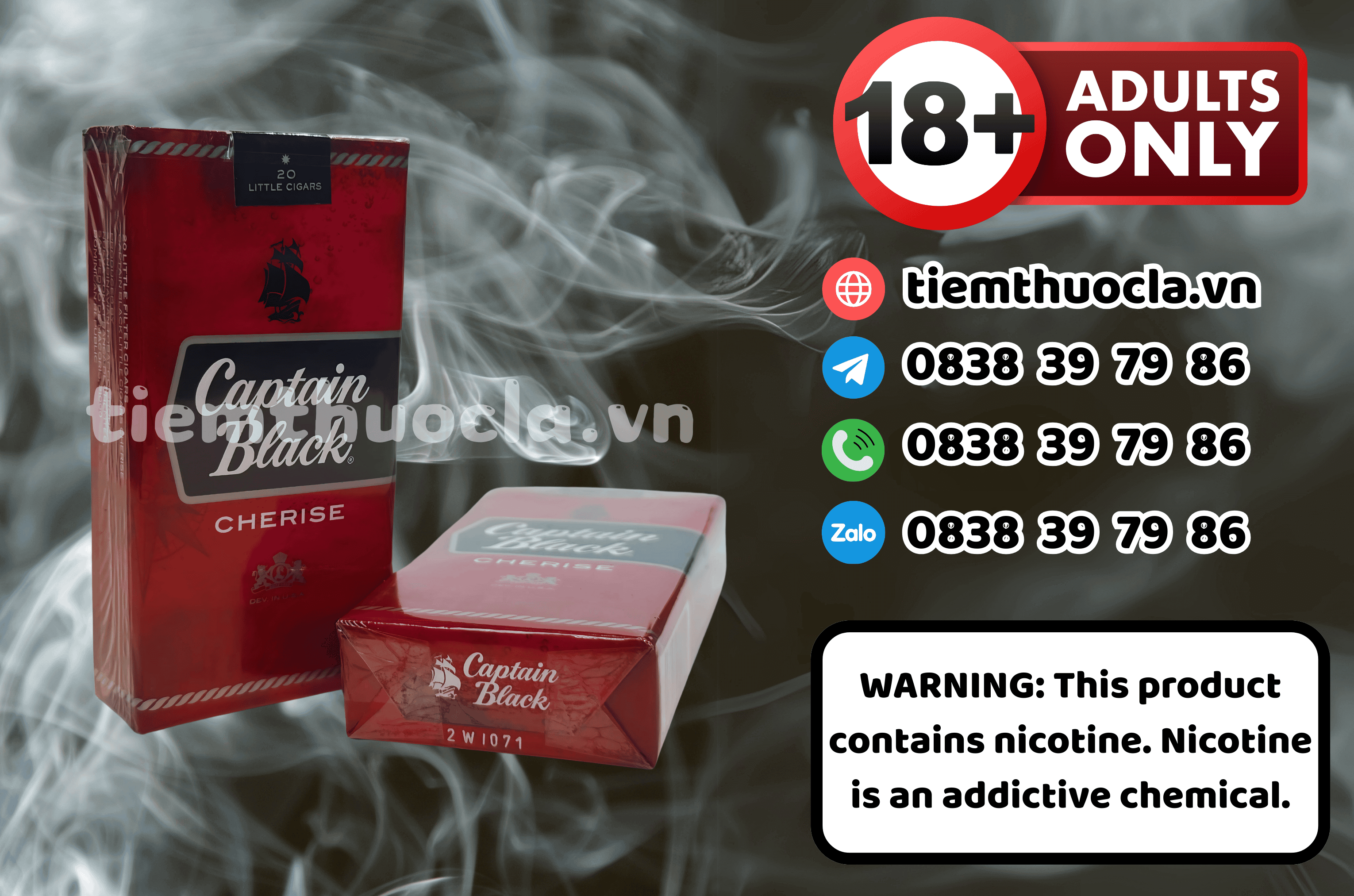 Thuốc lá Ngoại Captain Black Cherise - Thuốc lá chính hãng Cần Thơ, mua online giá rẻ tại Tiệm Thuốc Lá