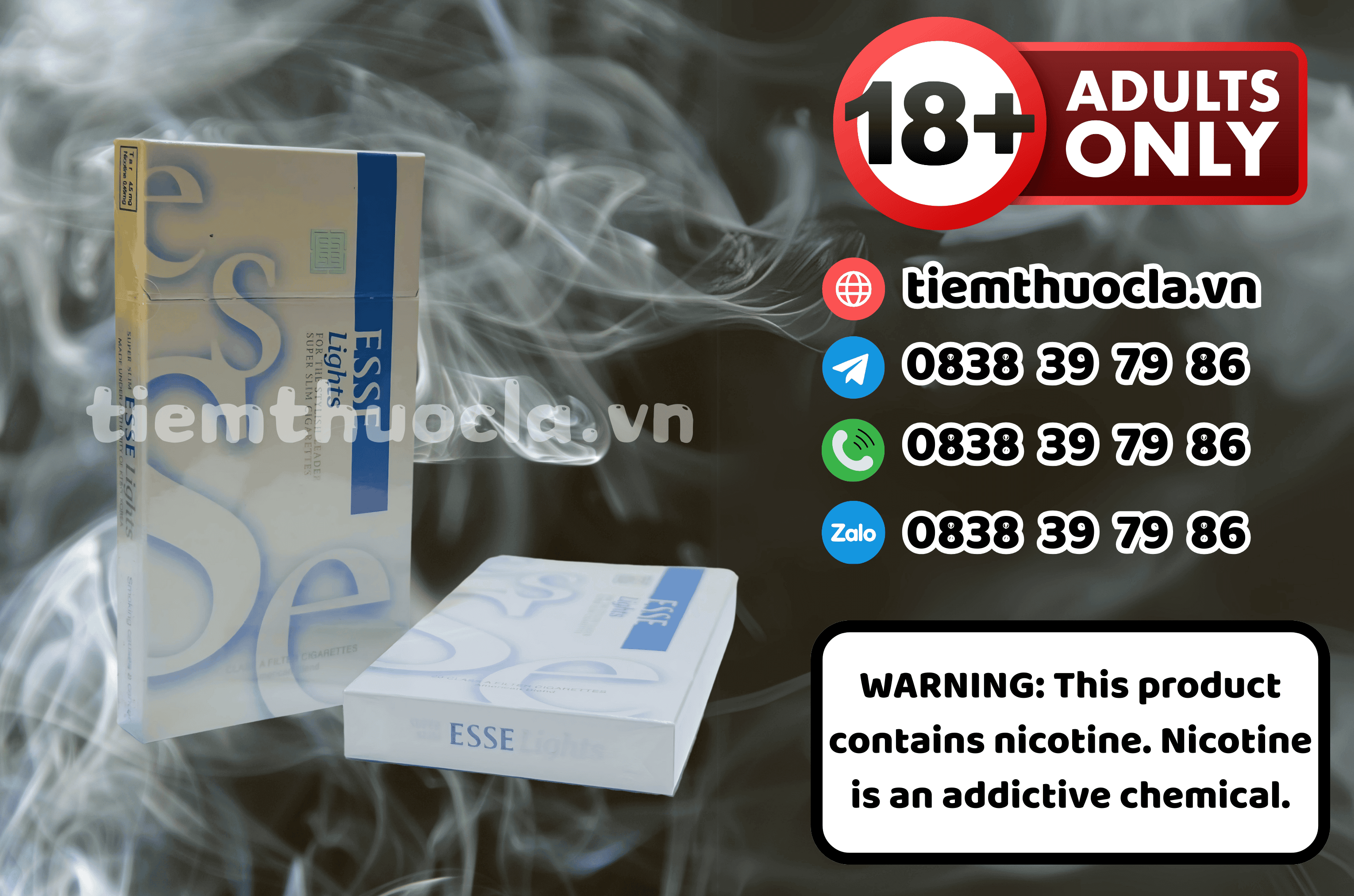Thuốc lá Ngoại Esse Light - Cigarette (Thuốc lá) chính hãng Cần Thơ, mua online giá rẻ tại Tiệm Thuốc Lá - Hình 1