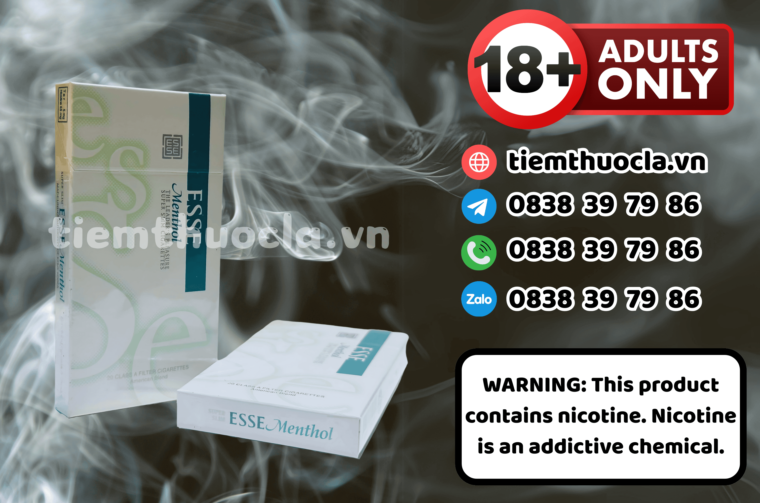 Thuốc lá Ngoại Esse Menthol - Thuốc lá chính hãng Cần Thơ, mua online giá rẻ tại Tiệm Thuốc Lá
