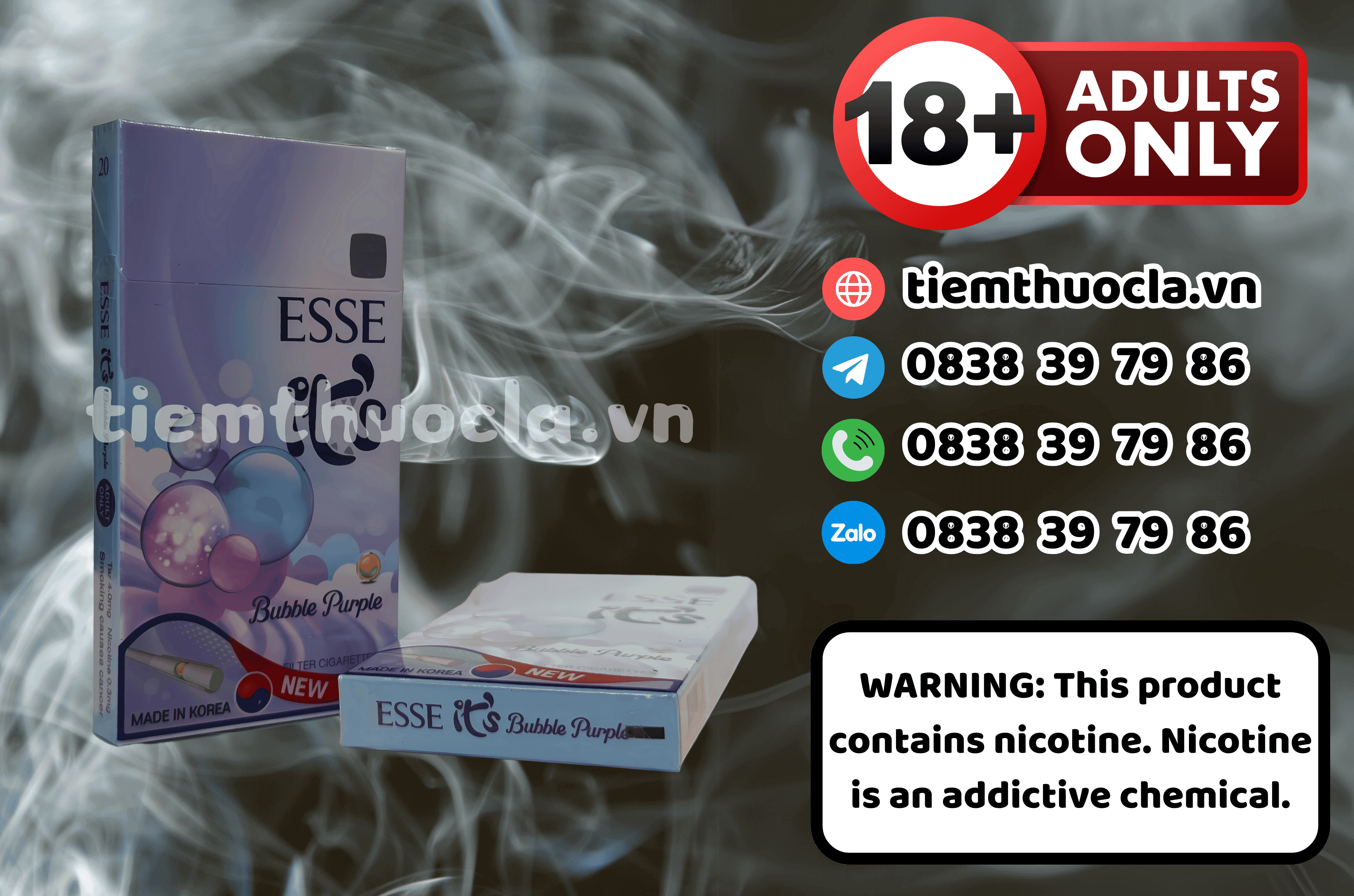 Thuốc lá Ngoại Esse It's Bubble Purple - Thuốc lá chính hãng Cần Thơ, mua online giá rẻ tại Tiệm Thuốc Lá